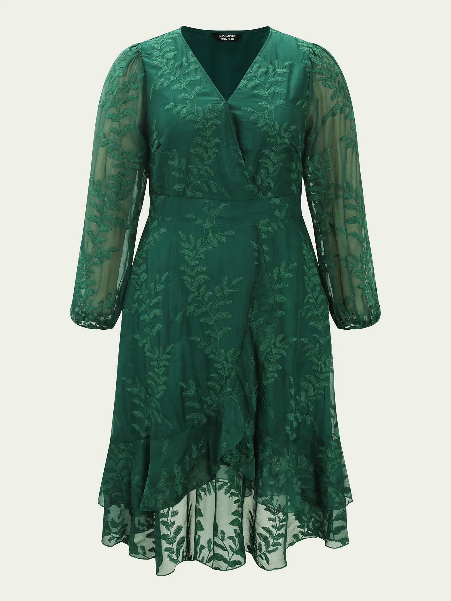 Floral Embroidered Layered Hem Midi Dress - Image 9