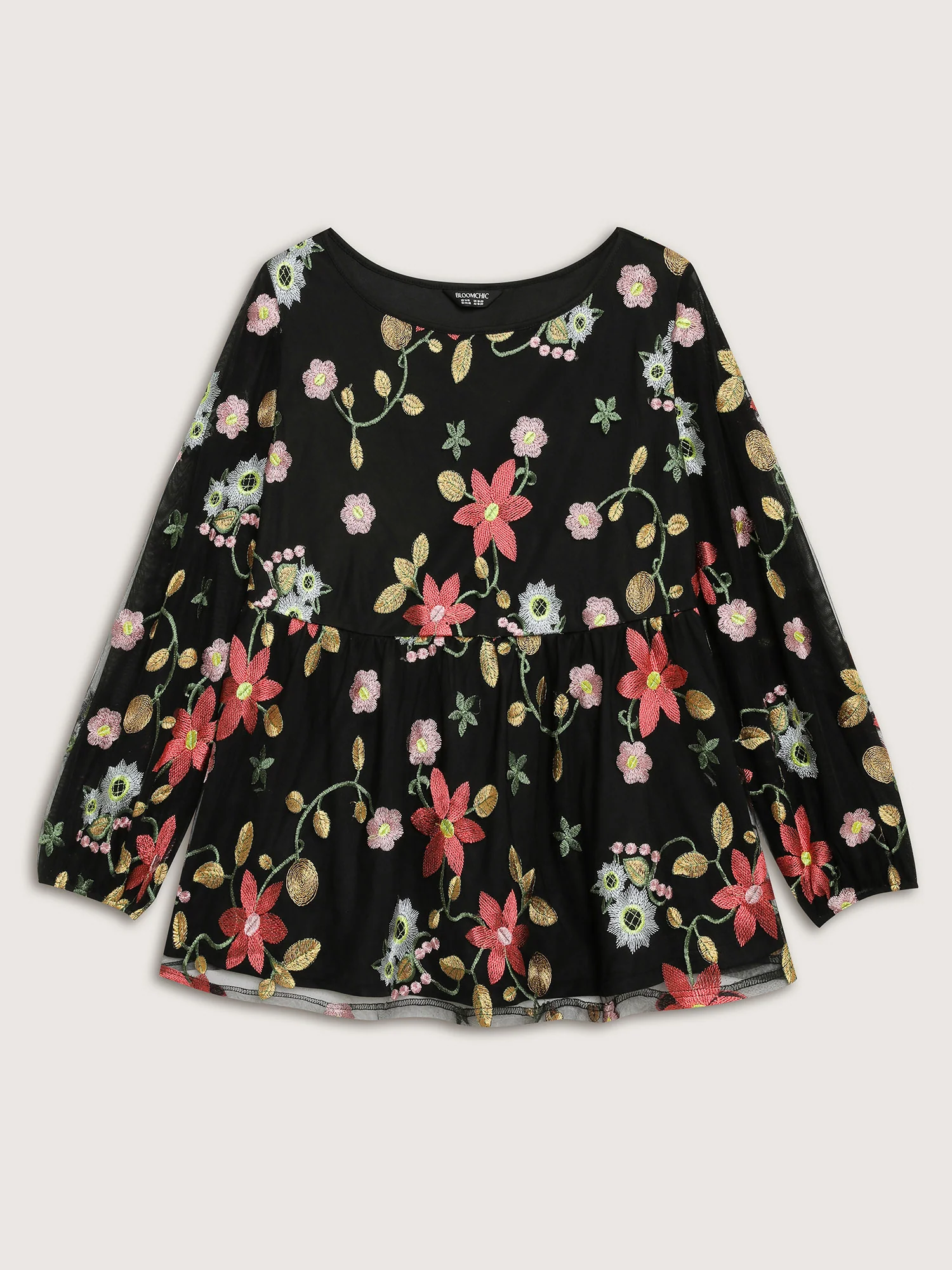 Floral Embroidered Mesh Knit Top - Image 7