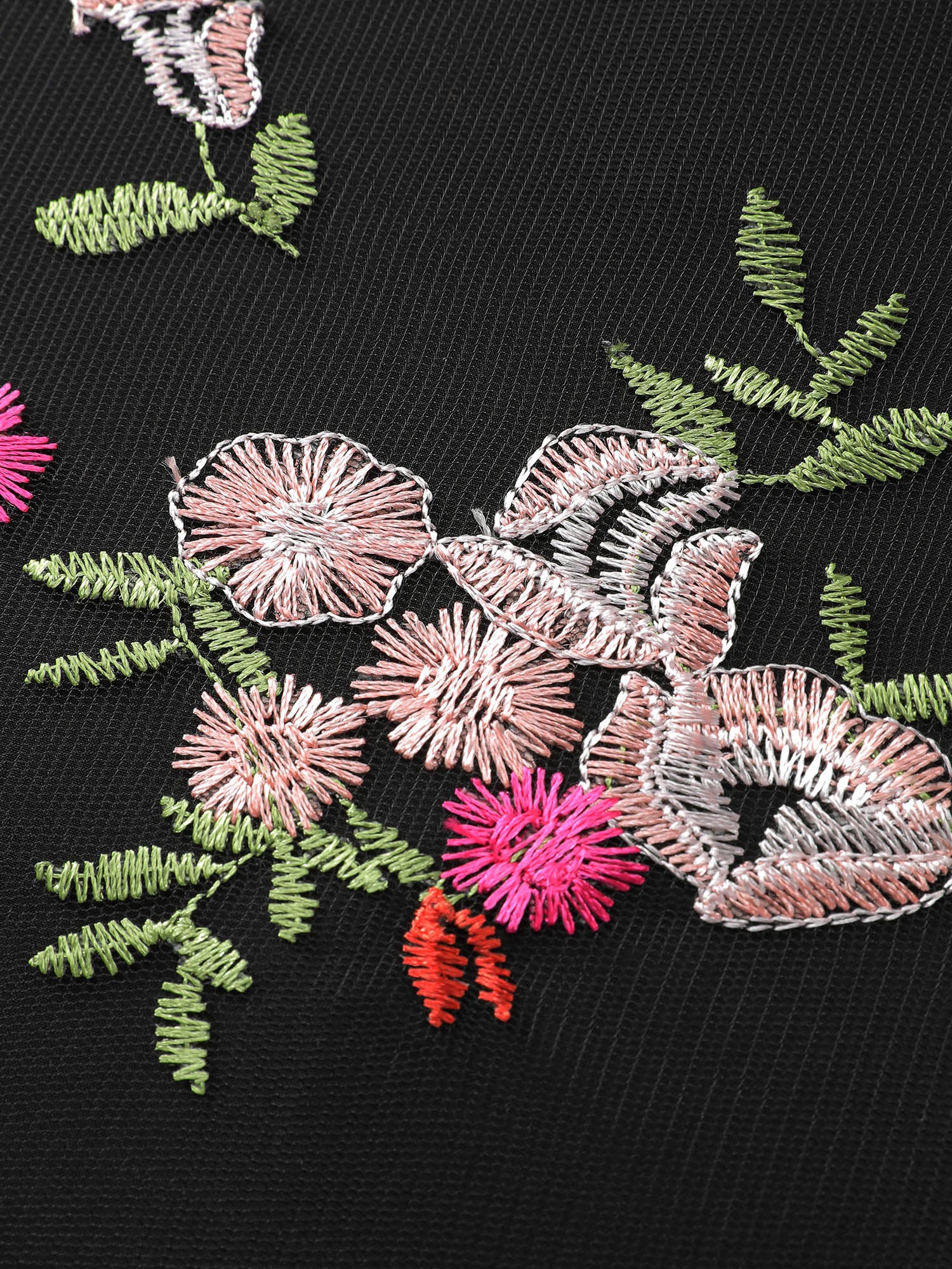 Floral Embroidered Mesh Lined Party Dress - Image 6