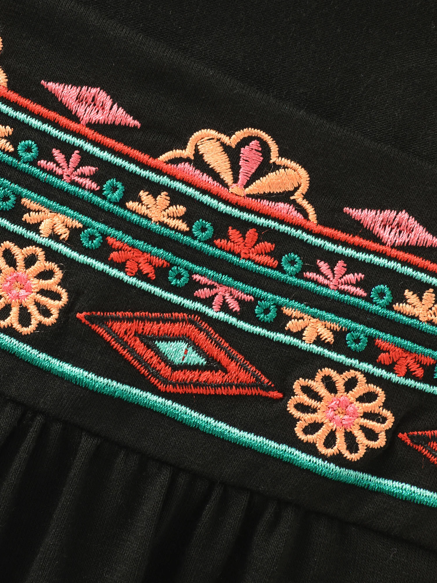 Floral Embroidered Neckline Knit Top - Image 5