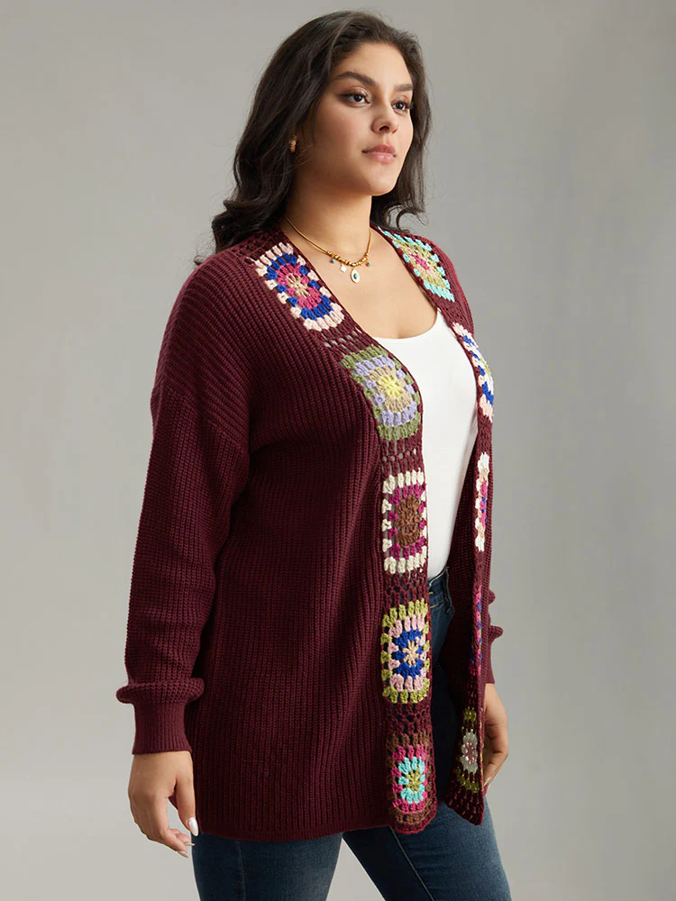 Floral Embroidered Open Front Cardigan - Image 4