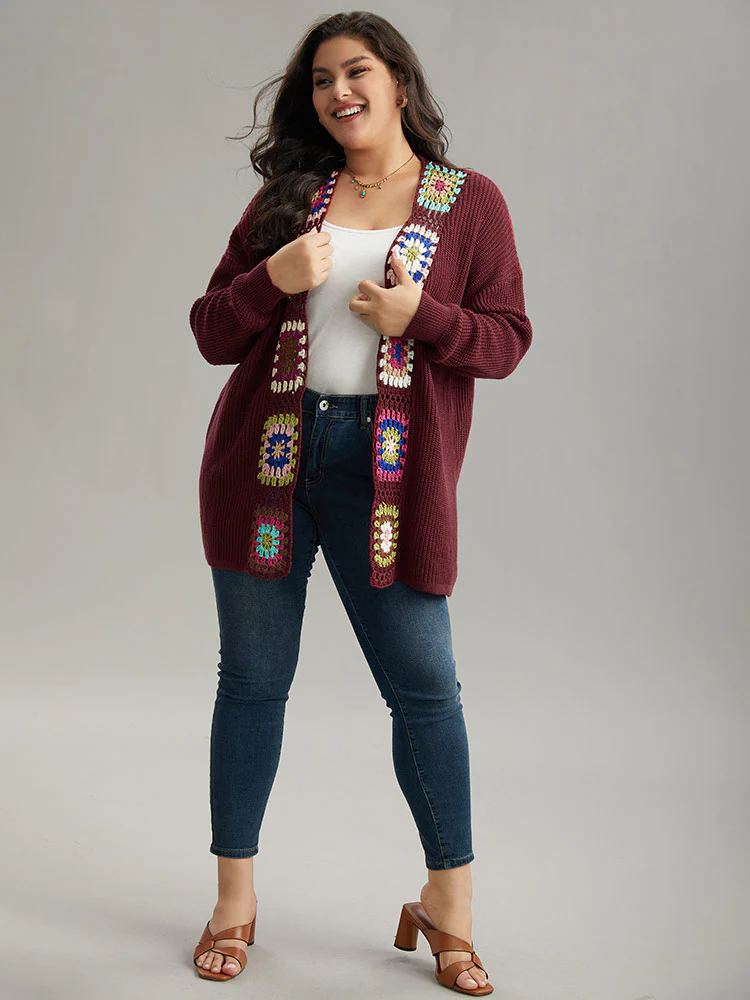 Floral Embroidered Open Front Cardigan - Image 5