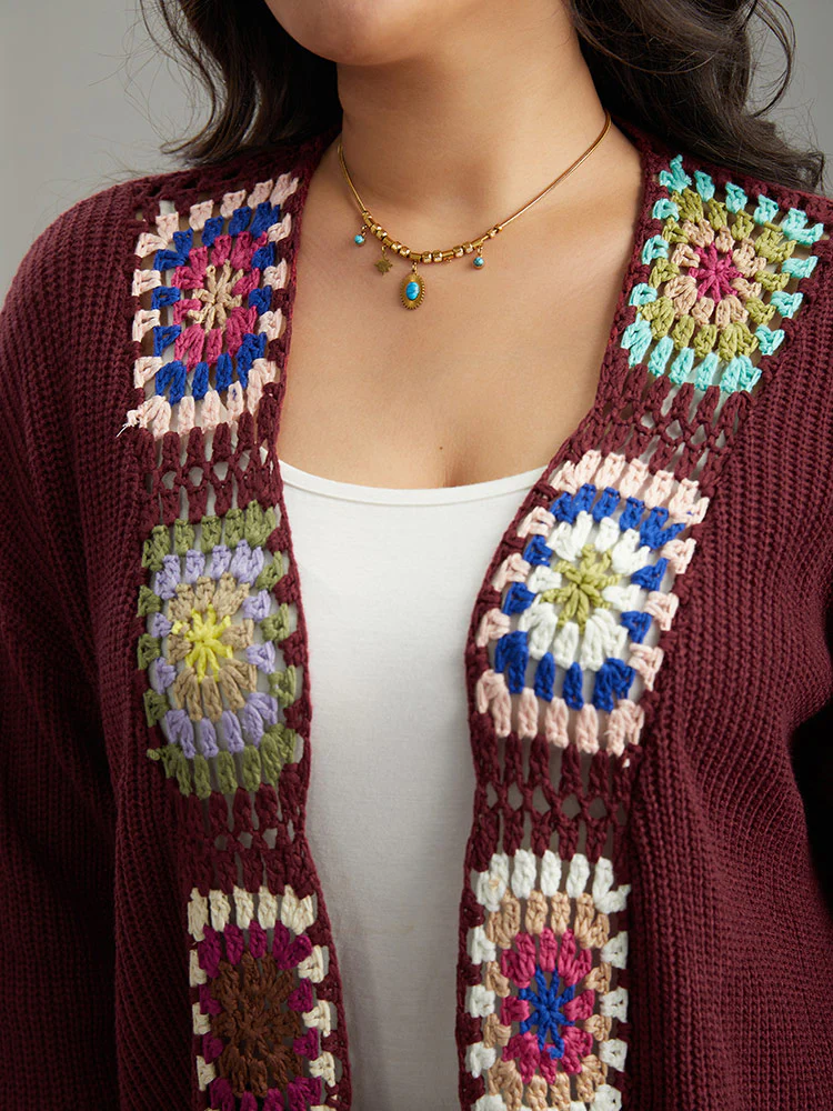 Floral Embroidered Open Front Cardigan - Image 6