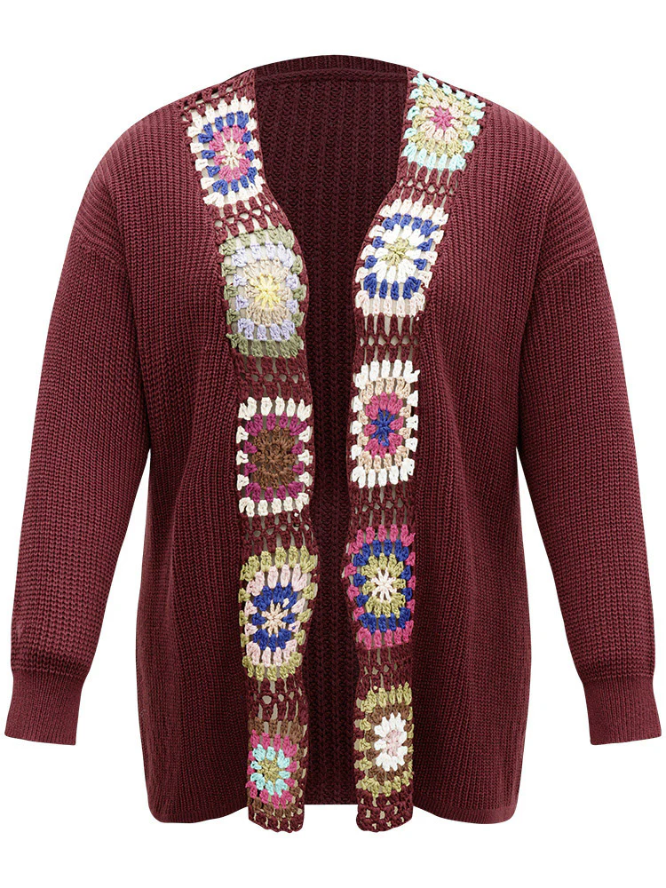Floral Embroidered Open Front Cardigan - Image 8