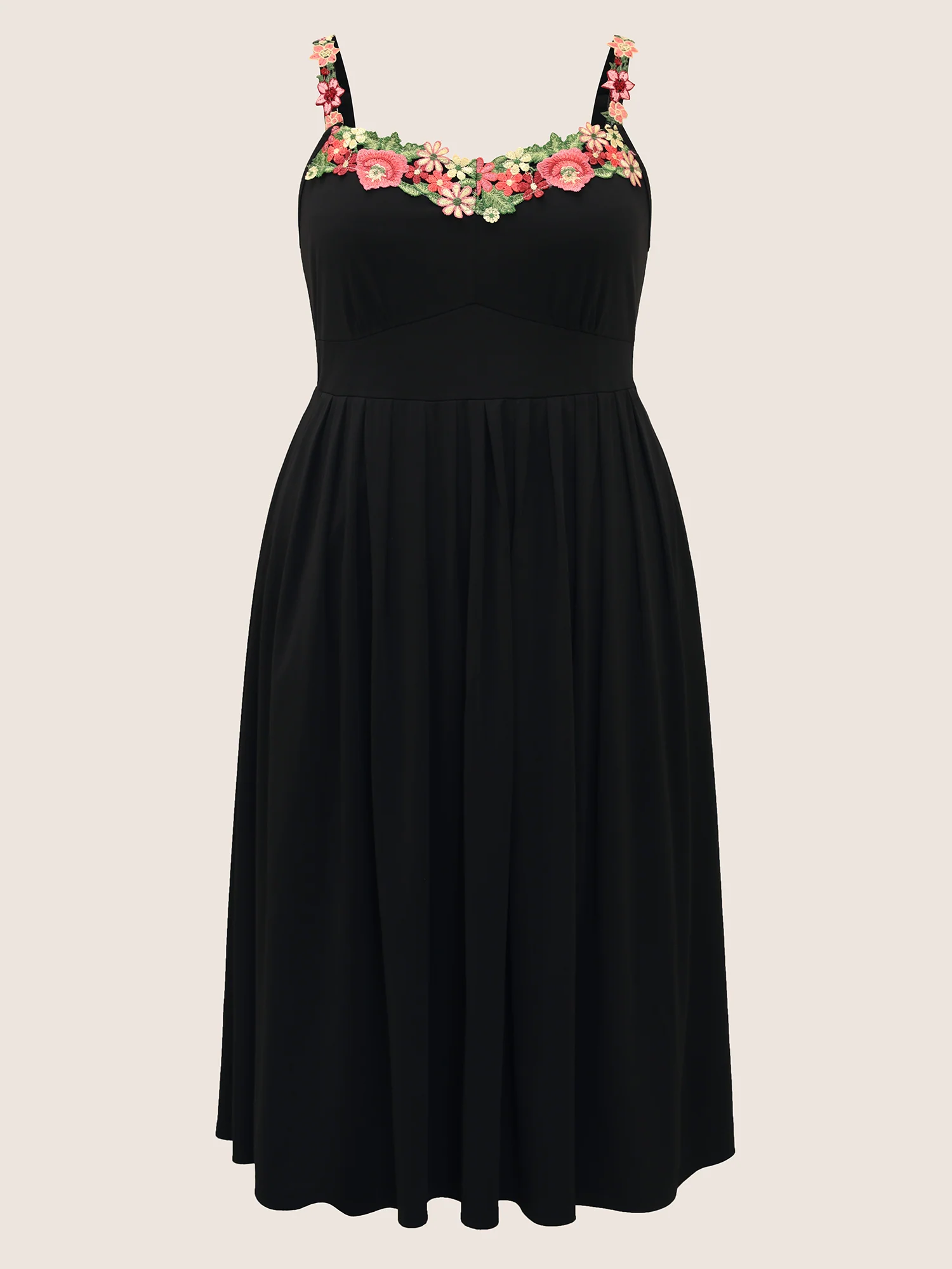 Floral Embroidered Pocket Midi Cami Dress - Image 7