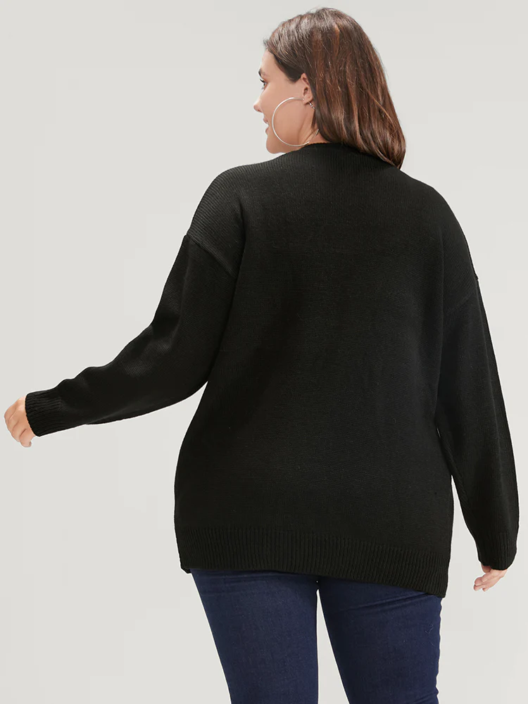 Floral Embroidered Pointelle Knit Pocket Button Front Cardigan - Image 6