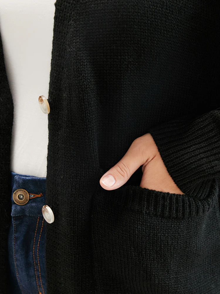 Floral Embroidered Pointelle Knit Pocket Button Front Cardigan - Image 7