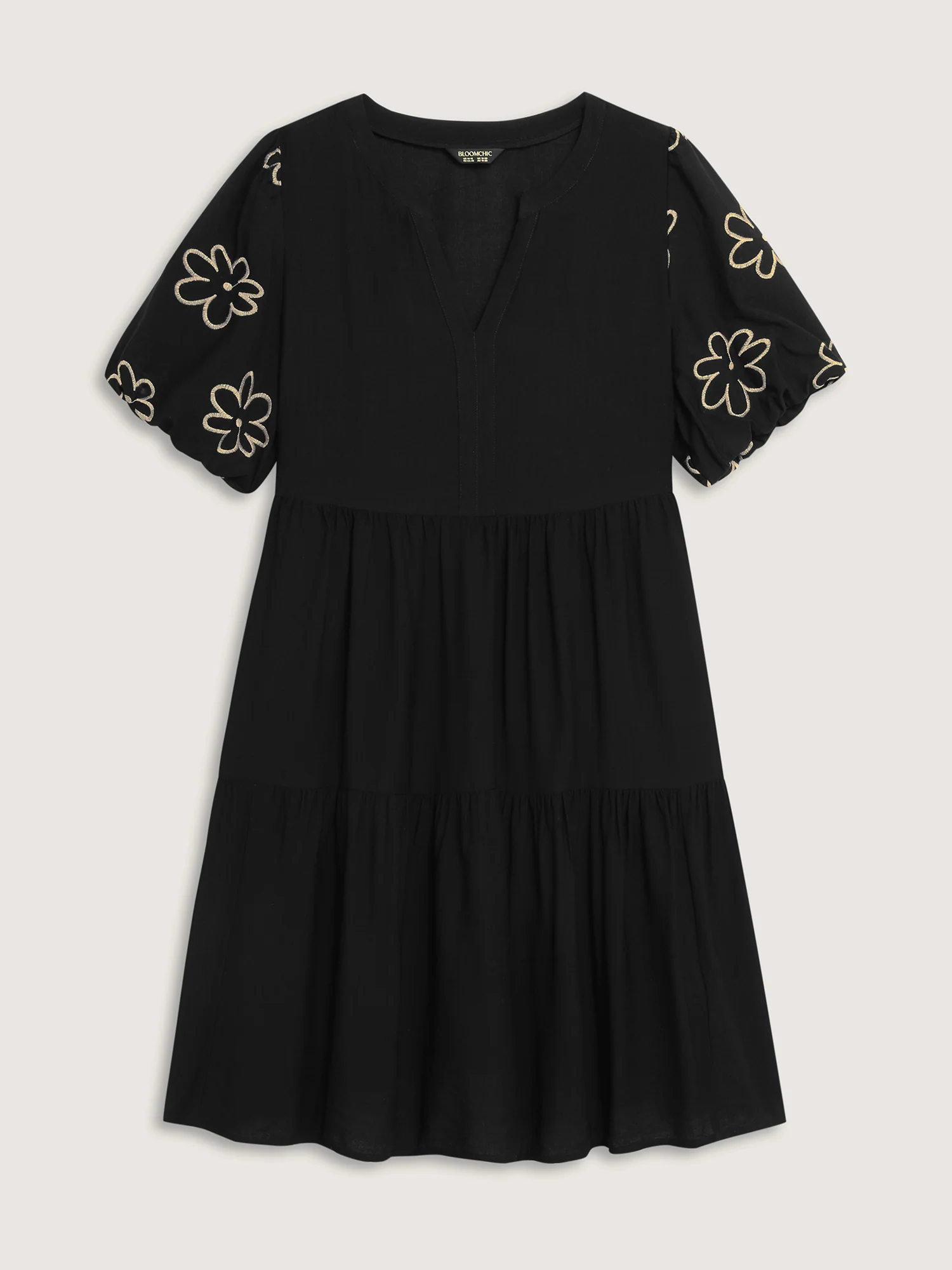 Floral Embroidered Sleeve A-Line Mini Dress - Image 7