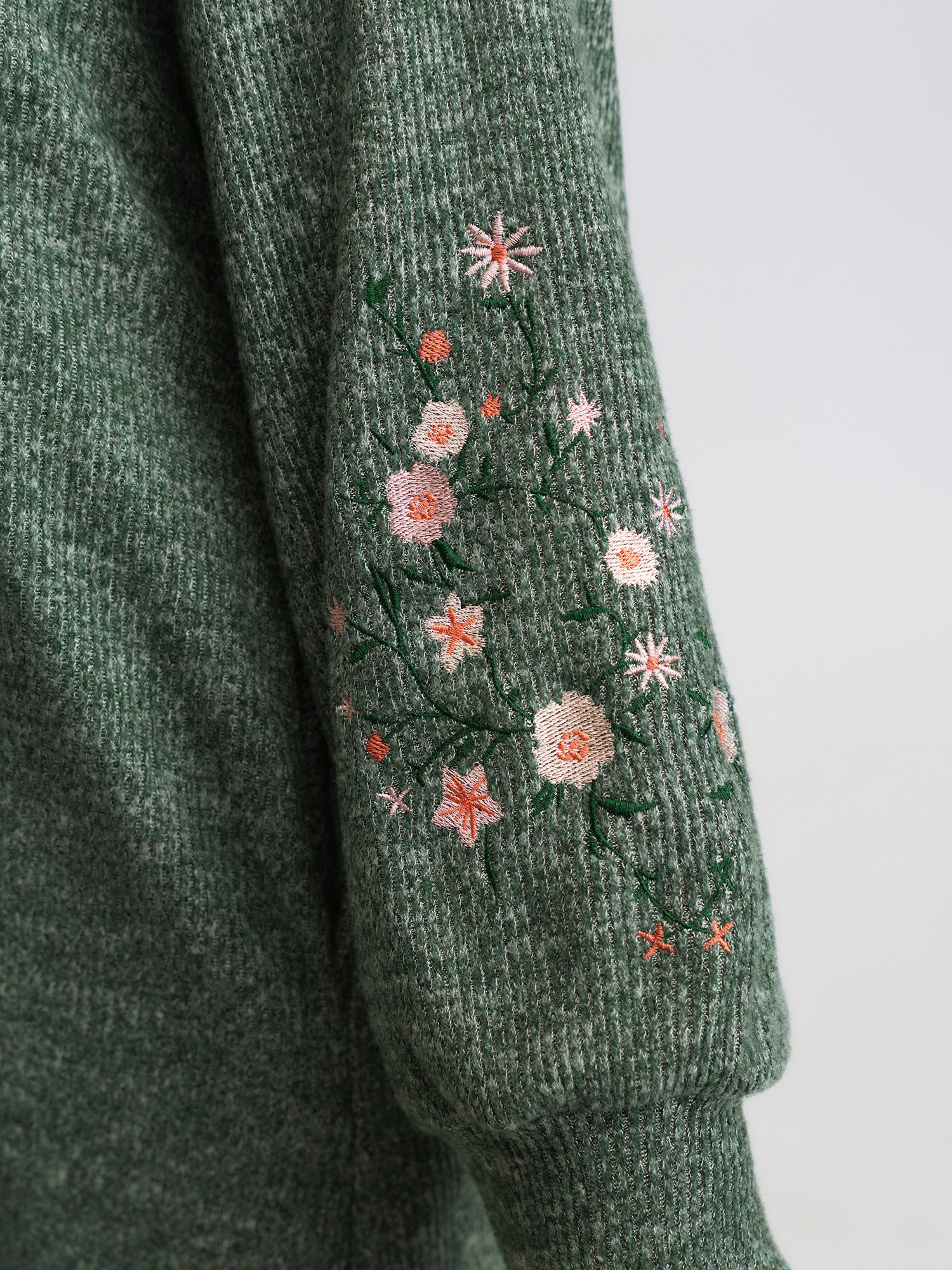 Floral Embroidered Sleeve Hooded Mini Dress - Image 4