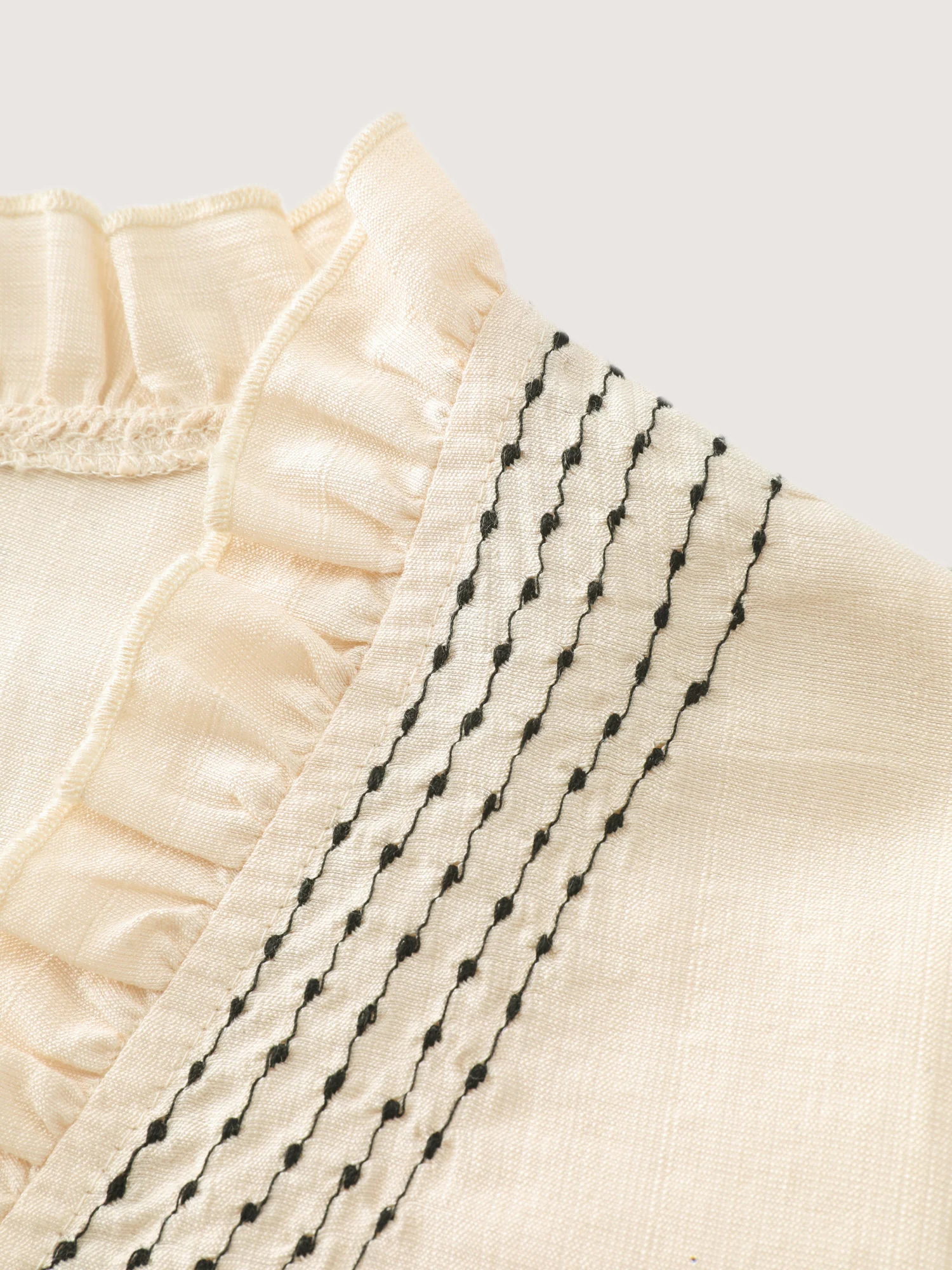 Floral Embroidered Sleeve Rayon Blouse - Image 5