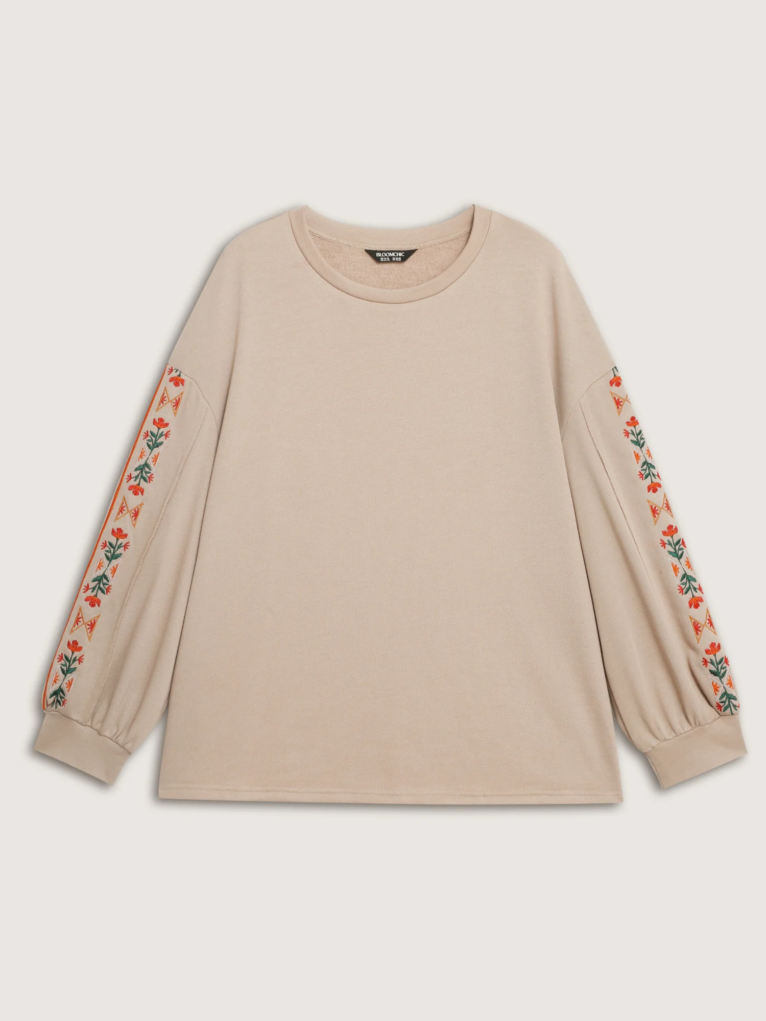 Floral Embroidered Sleeve Sweatshirt - Image 6
