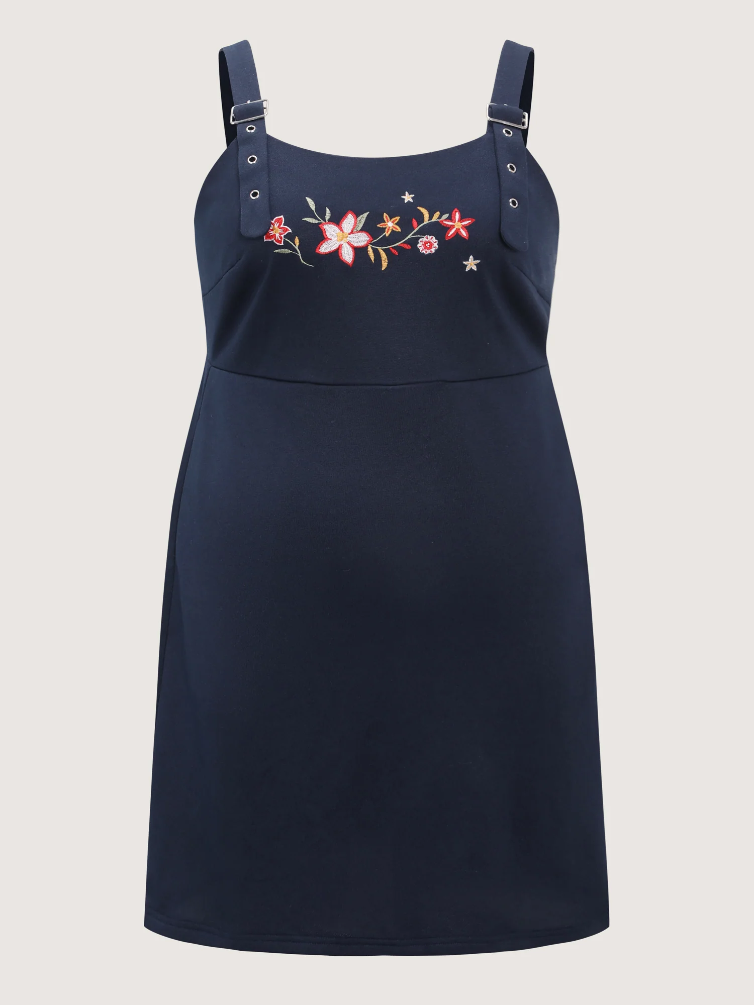 Floral Embroidered Stretchy Adjustable Mini Dress - Image 7