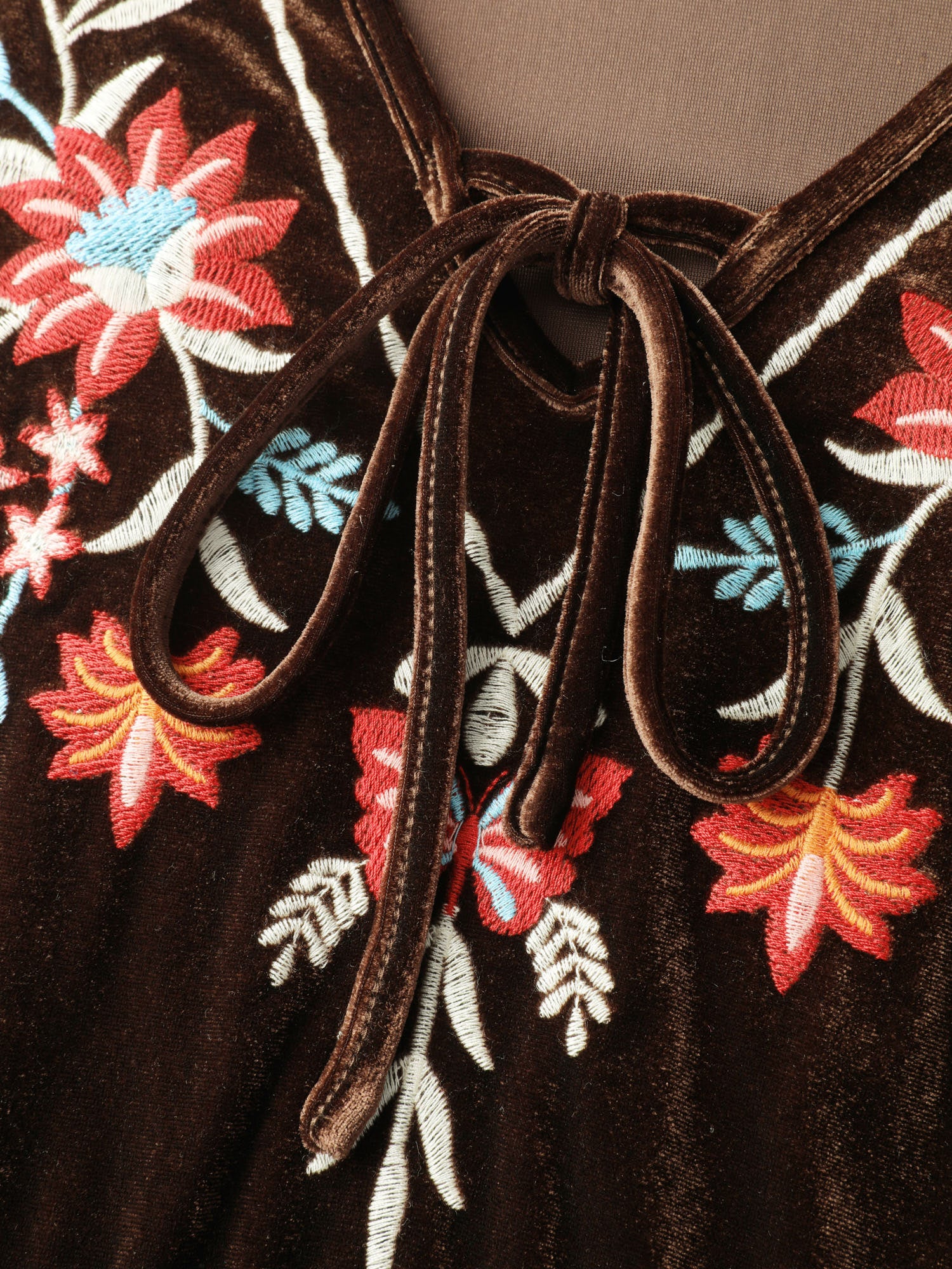 Floral Embroidered Stretchy Waist Pockets Midi Dress - Image 5