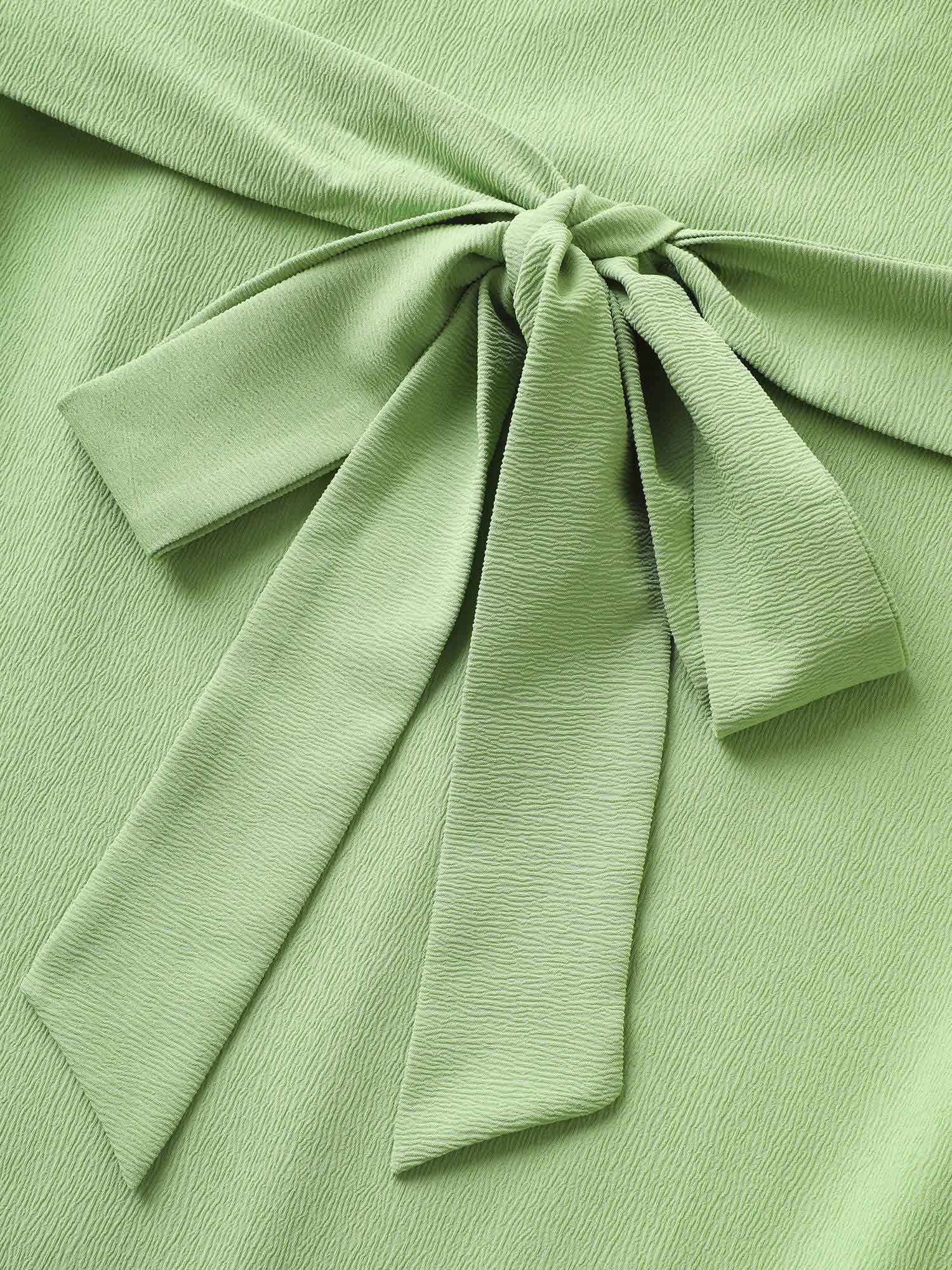 Floral Embroidered Tassel Pleated Frill Trim Dress - Image 6
