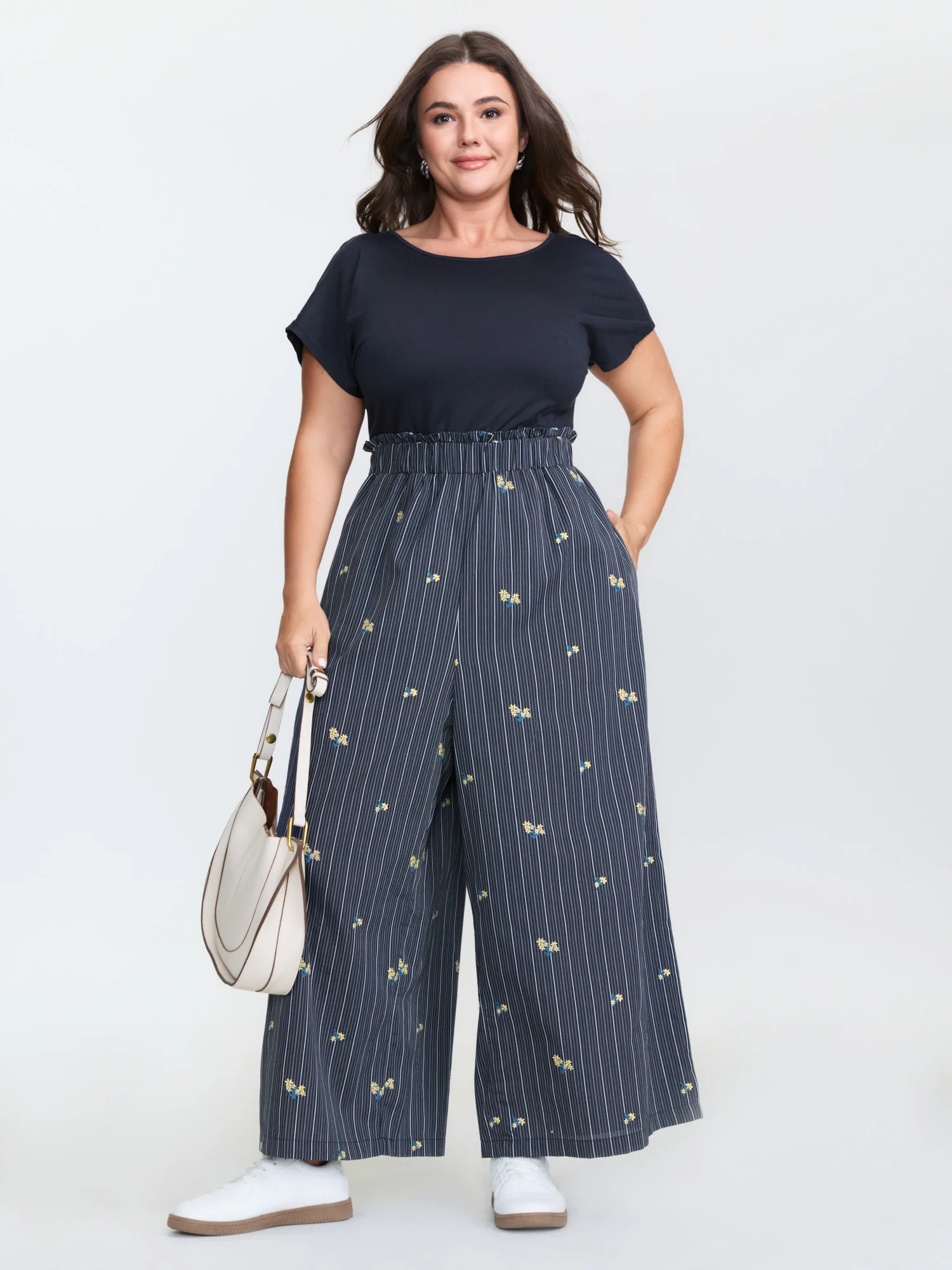Floral Embroidered Textured Back-Tie Jumpsuit - Image 3