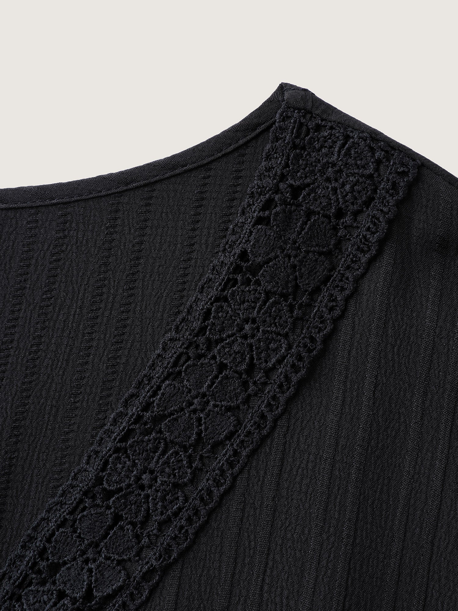 Floral Embroidered Waist Lace Trim Midi Dress - Image 5