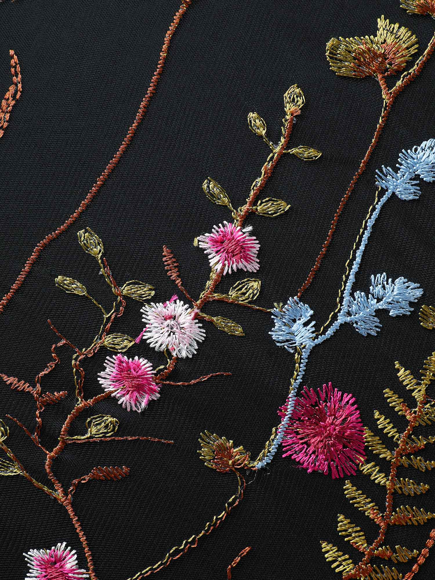 Floral Embroidery Belted Maxi Dress - Image 5