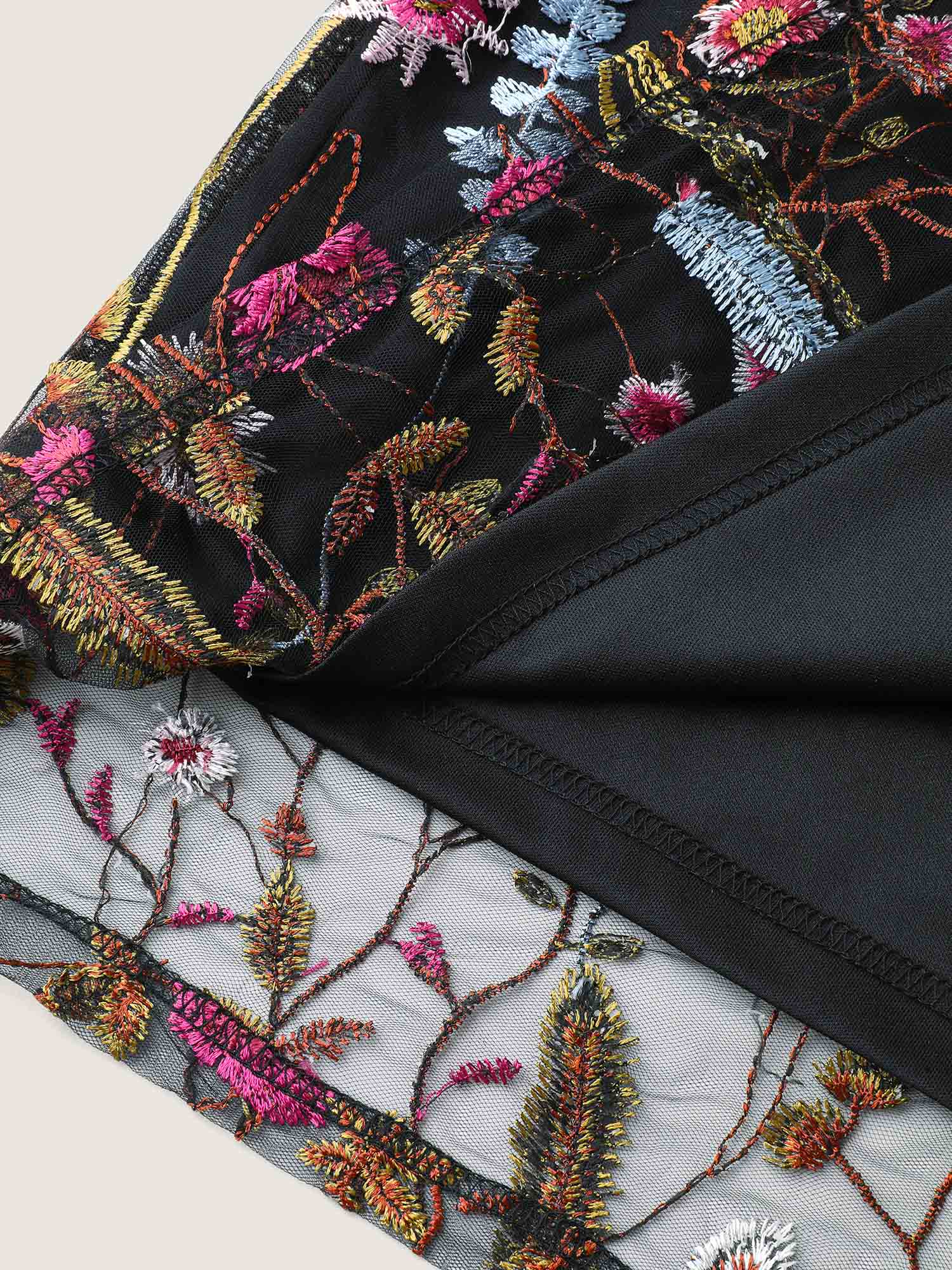 Floral Embroidery Belted Maxi Dress - Image 6
