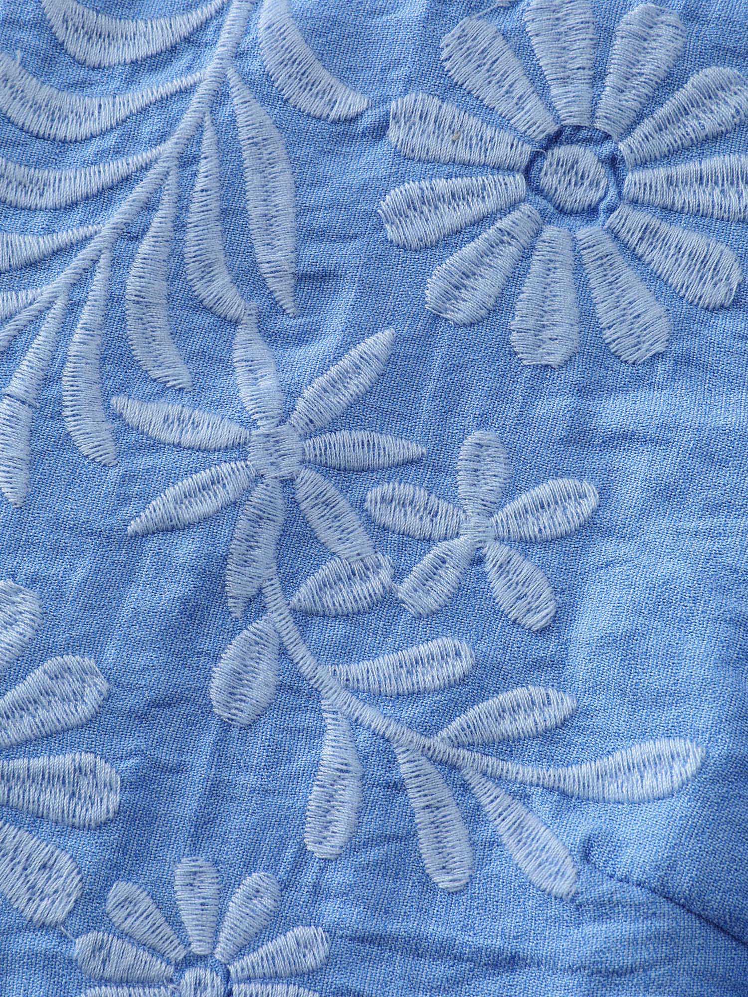 Floral Embroidery Button Detail Blouse - Image 5