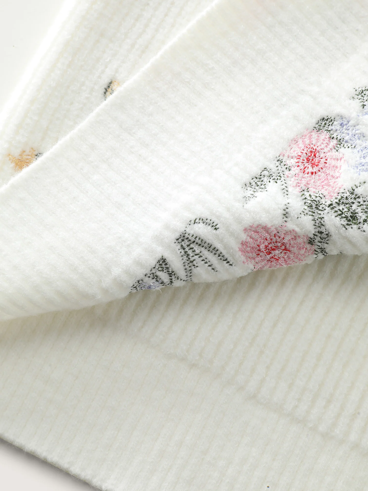 Floral Embroidery Drop Shoulder Knit Cardigan - Image 7