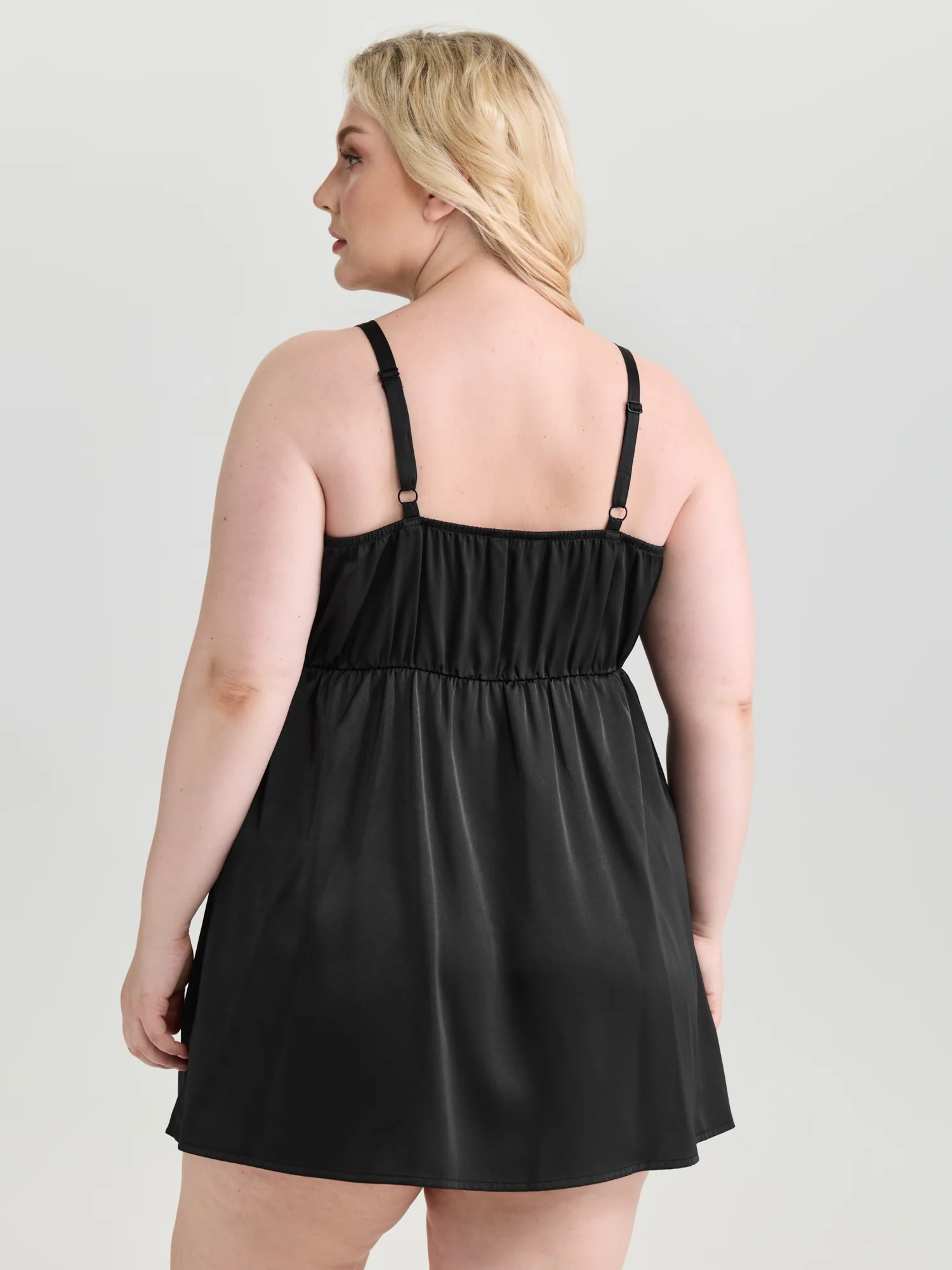 Floral Embroidered Satin Bustier Nightgown - Image 5