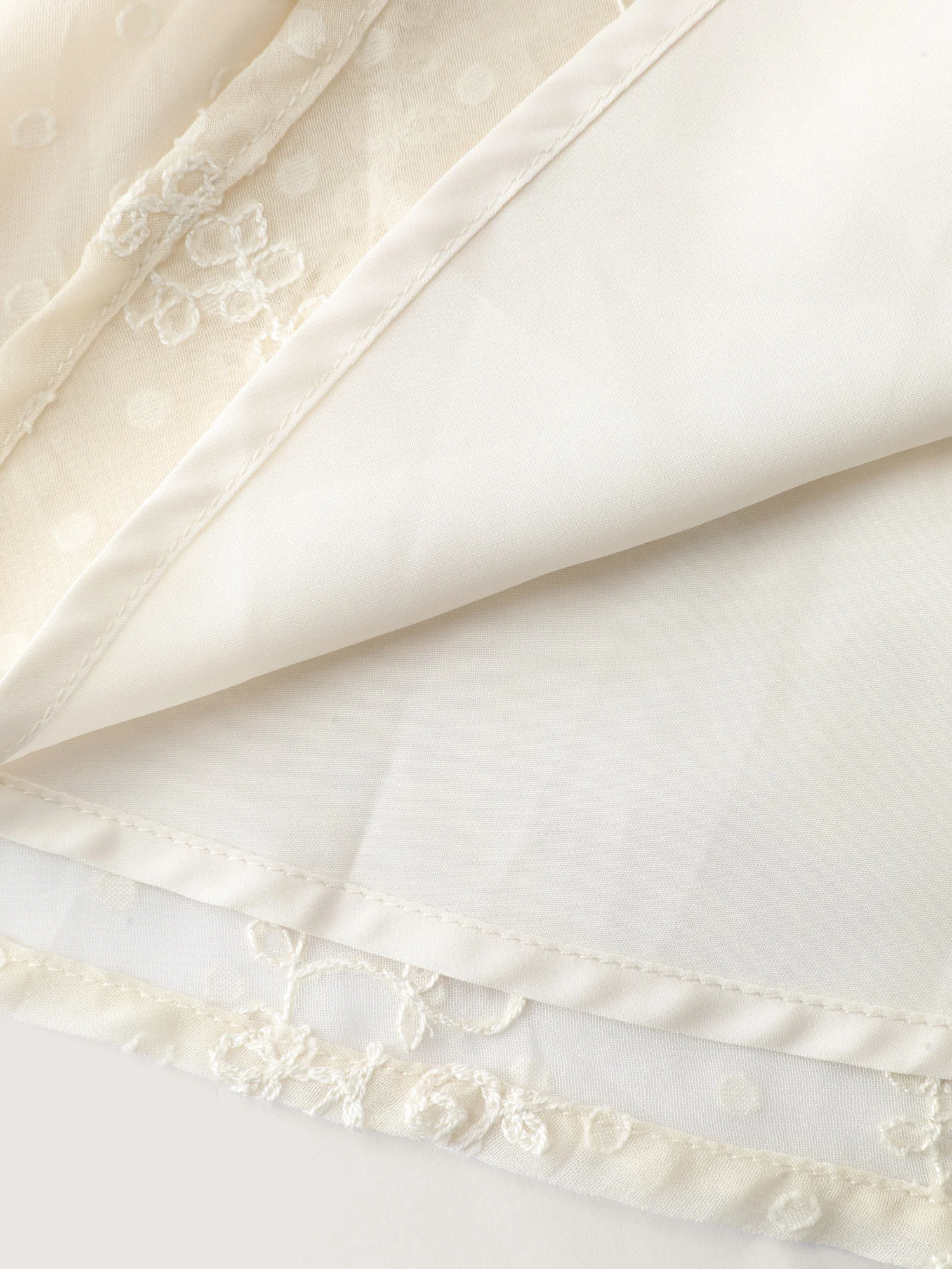 Floral Embroidery Shirred Waist Blouse - Image 6
