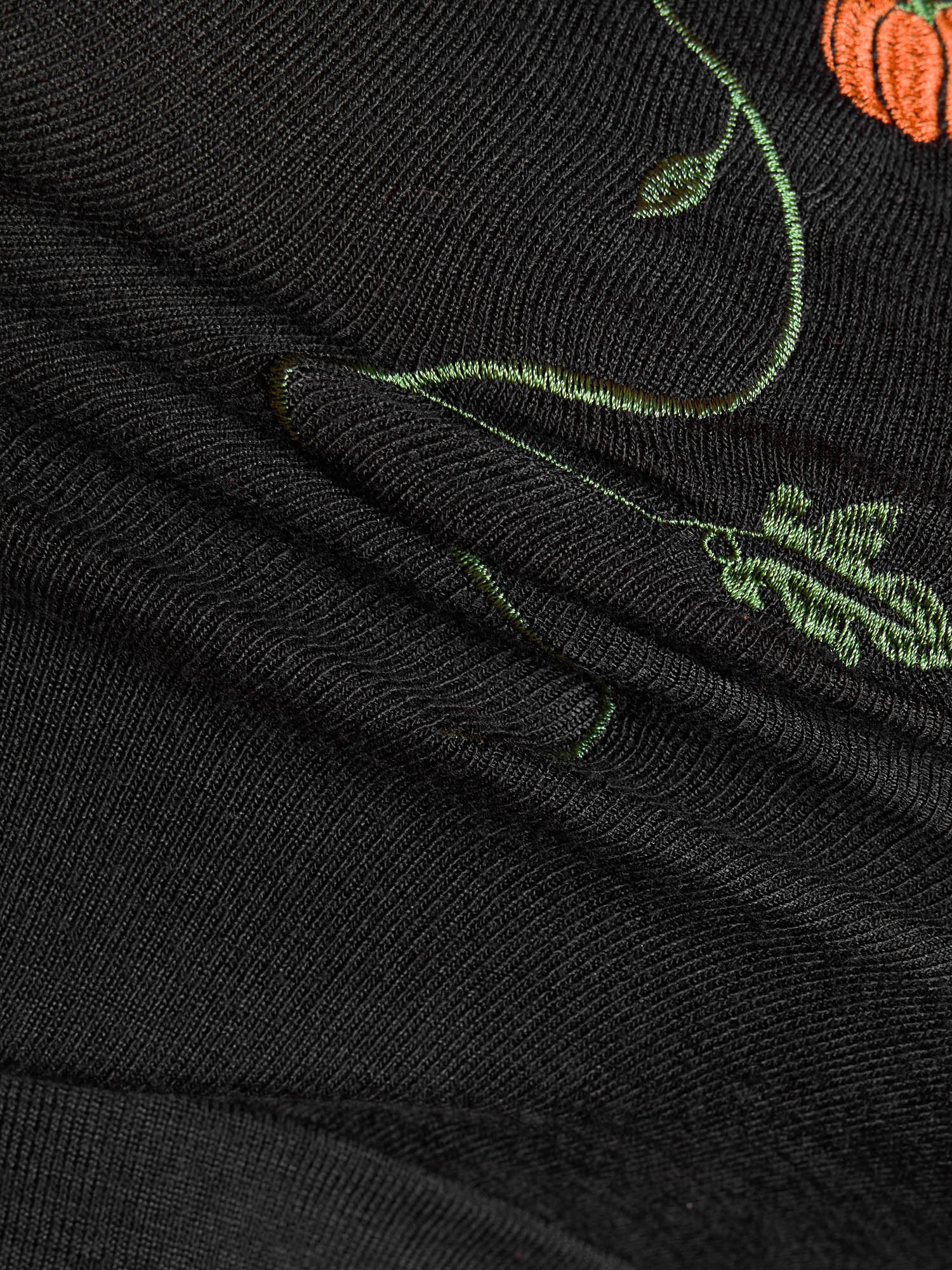 Floral Embroidery Stretch Knit Button Top - Image 6