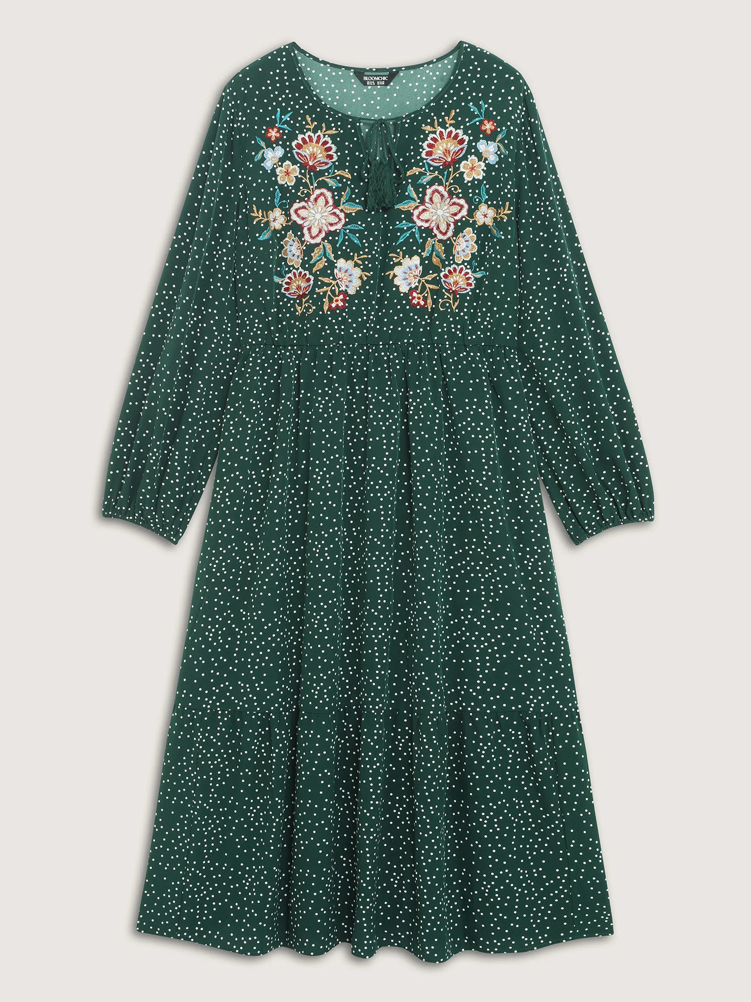 Floral Embroidery Tassels Maxi Dress - Image 7