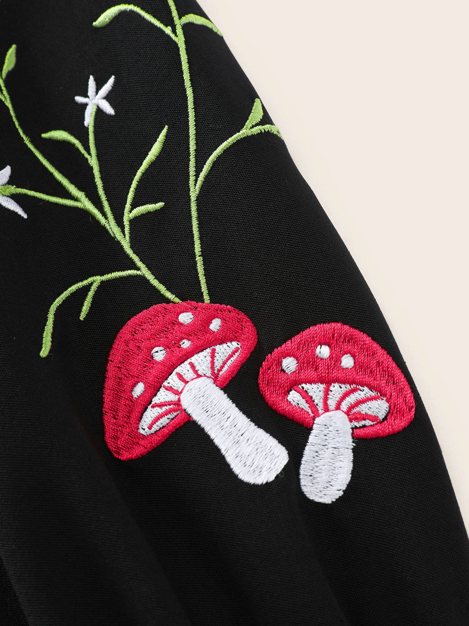 Floral Embroidery Toothpick Pleats Blouse - Image 6