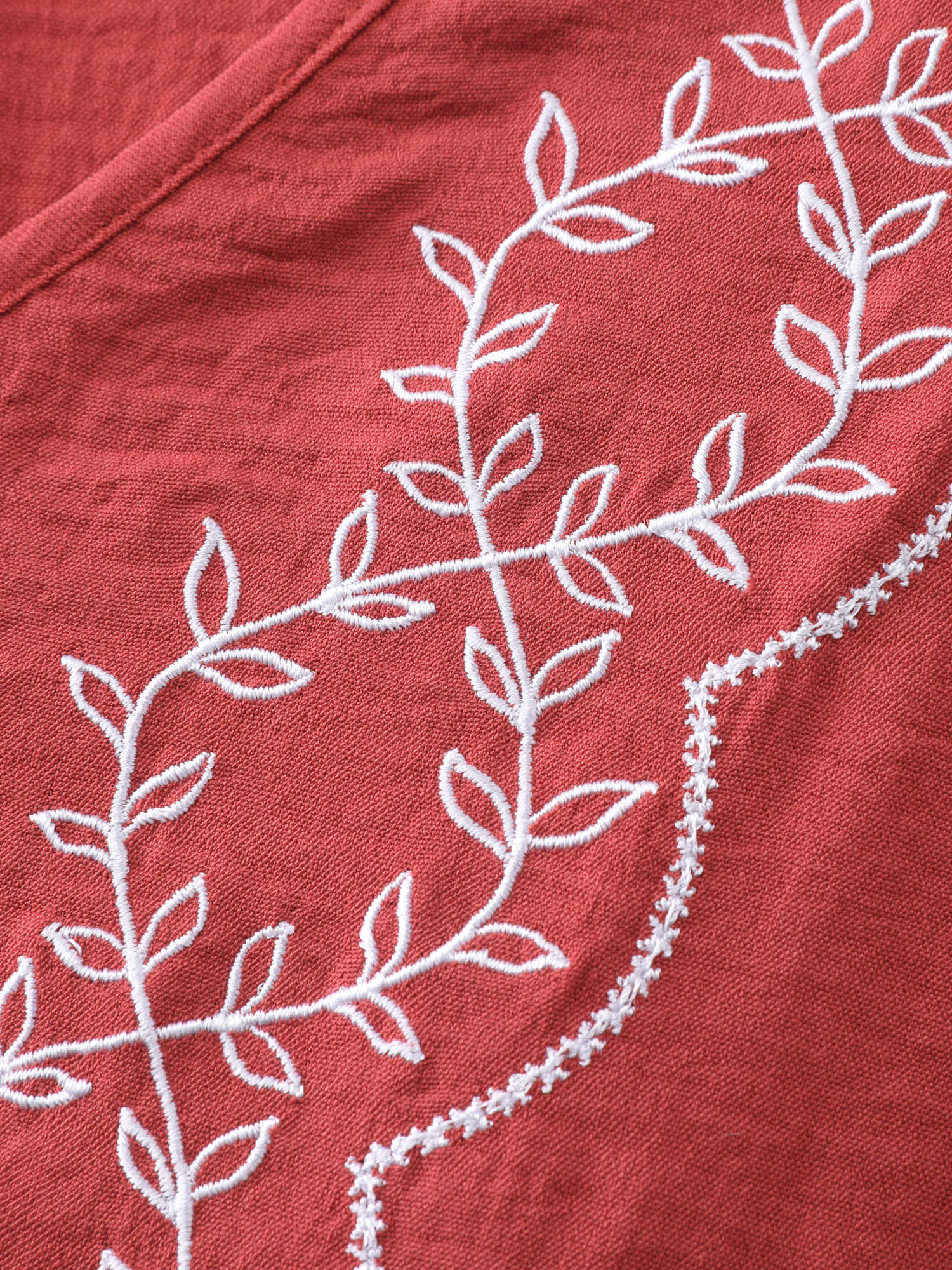 Floral Embroidery V-Neck Tiered Mini Dress - Image 5