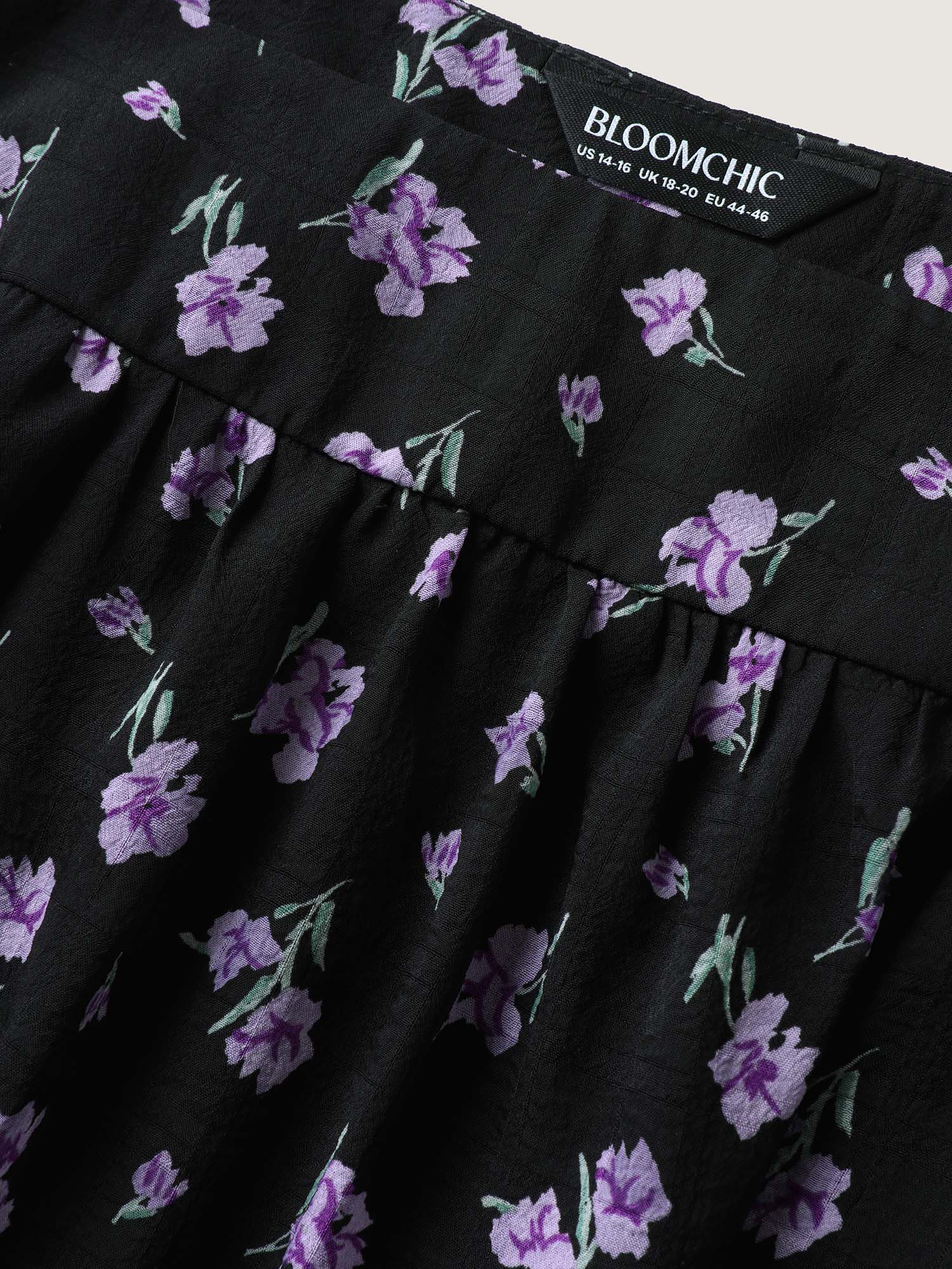Floral Fiesta Pleated Square Neck Blouse - Image 5