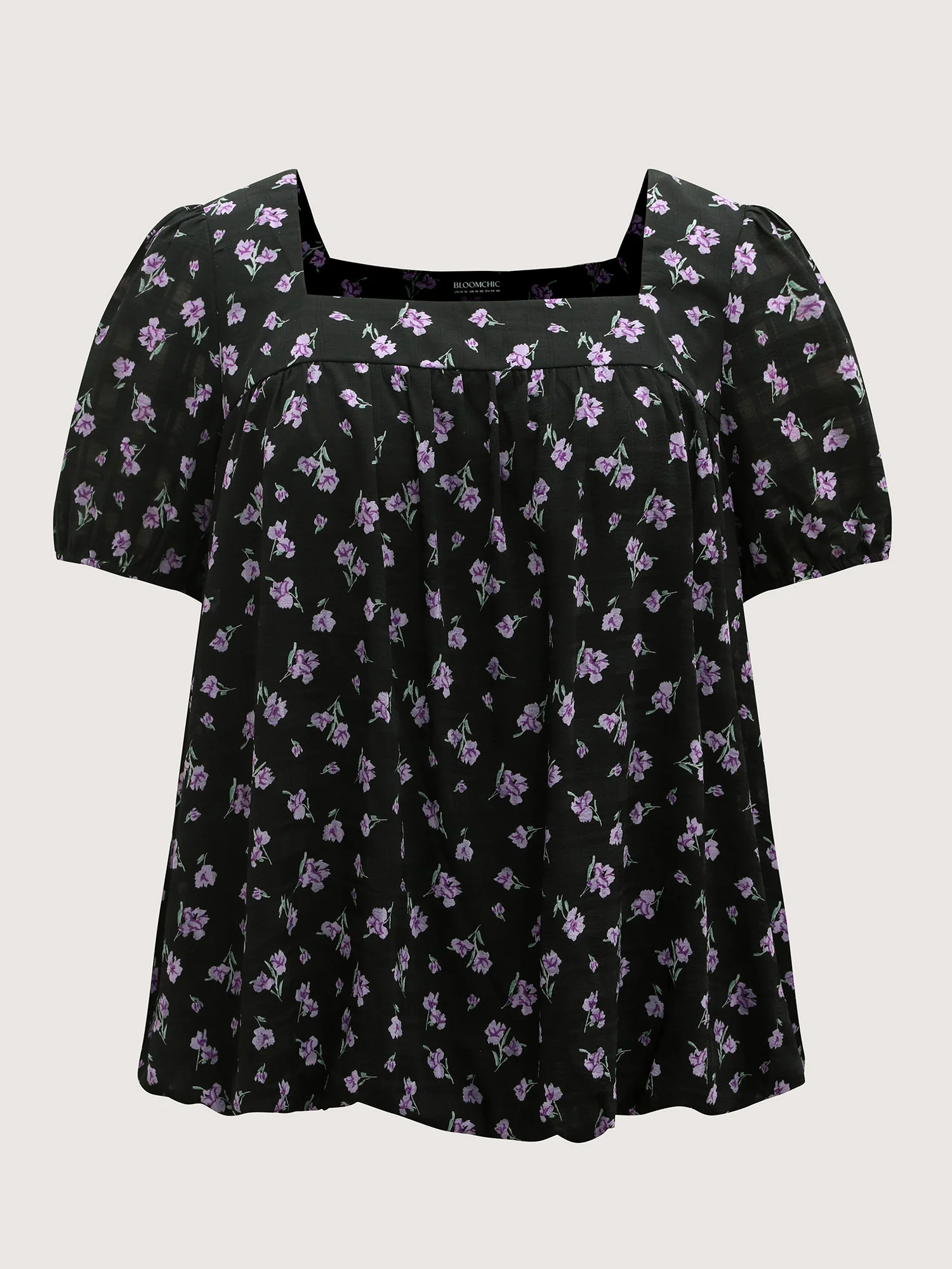 Floral Fiesta Pleated Square Neck Blouse - Image 7