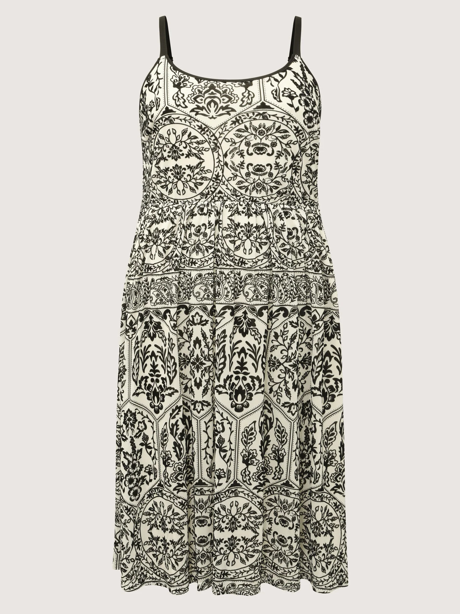 Floral Flocked Print Cami Midi Dress - Image 7