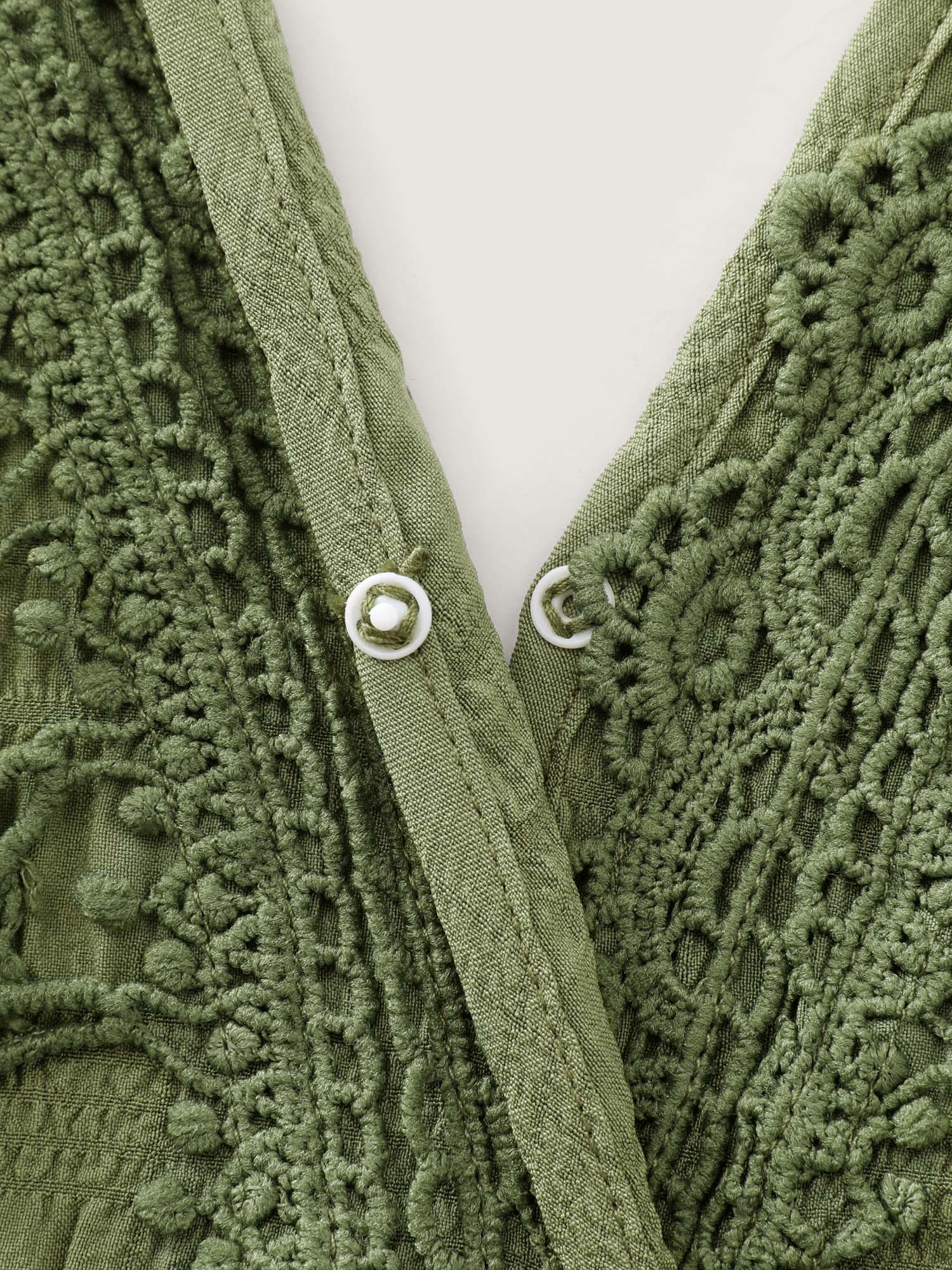 Floral Fringe Lace Neckline Romper - Image 6