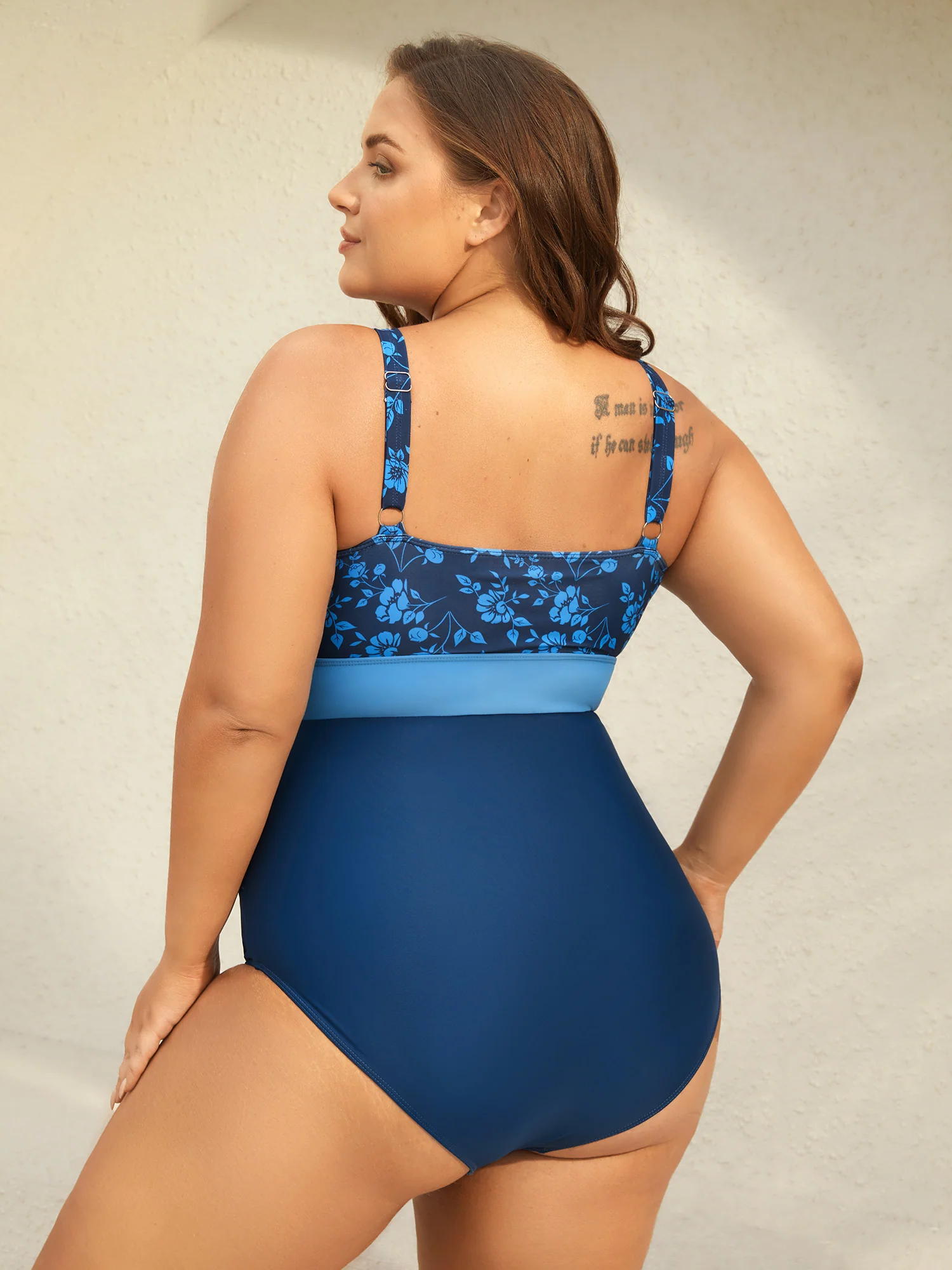Floral Front-Knot One-Piece Swimsuit - Image 4
