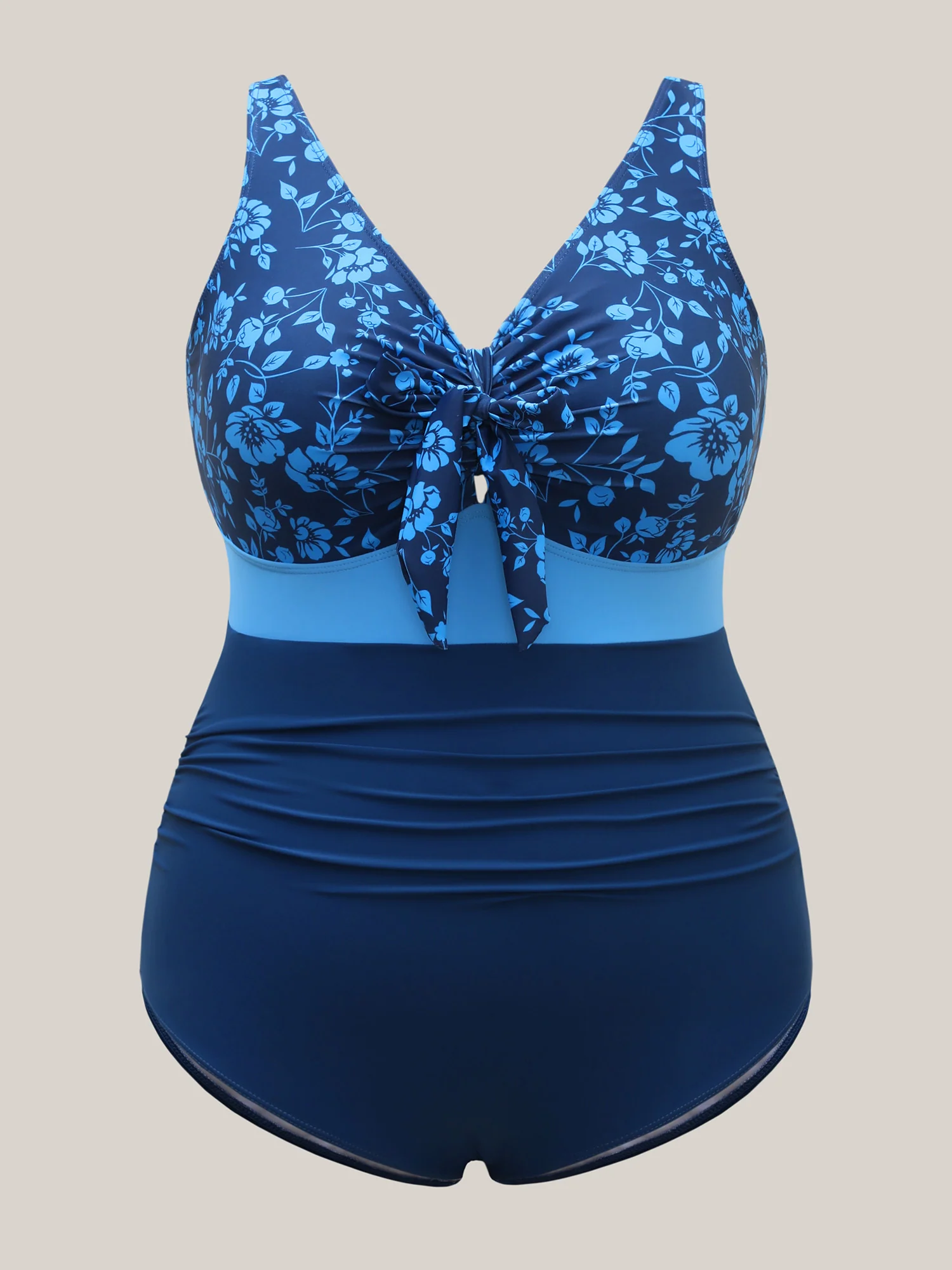 Floral Front-Knot One-Piece Swimsuit - Image 7