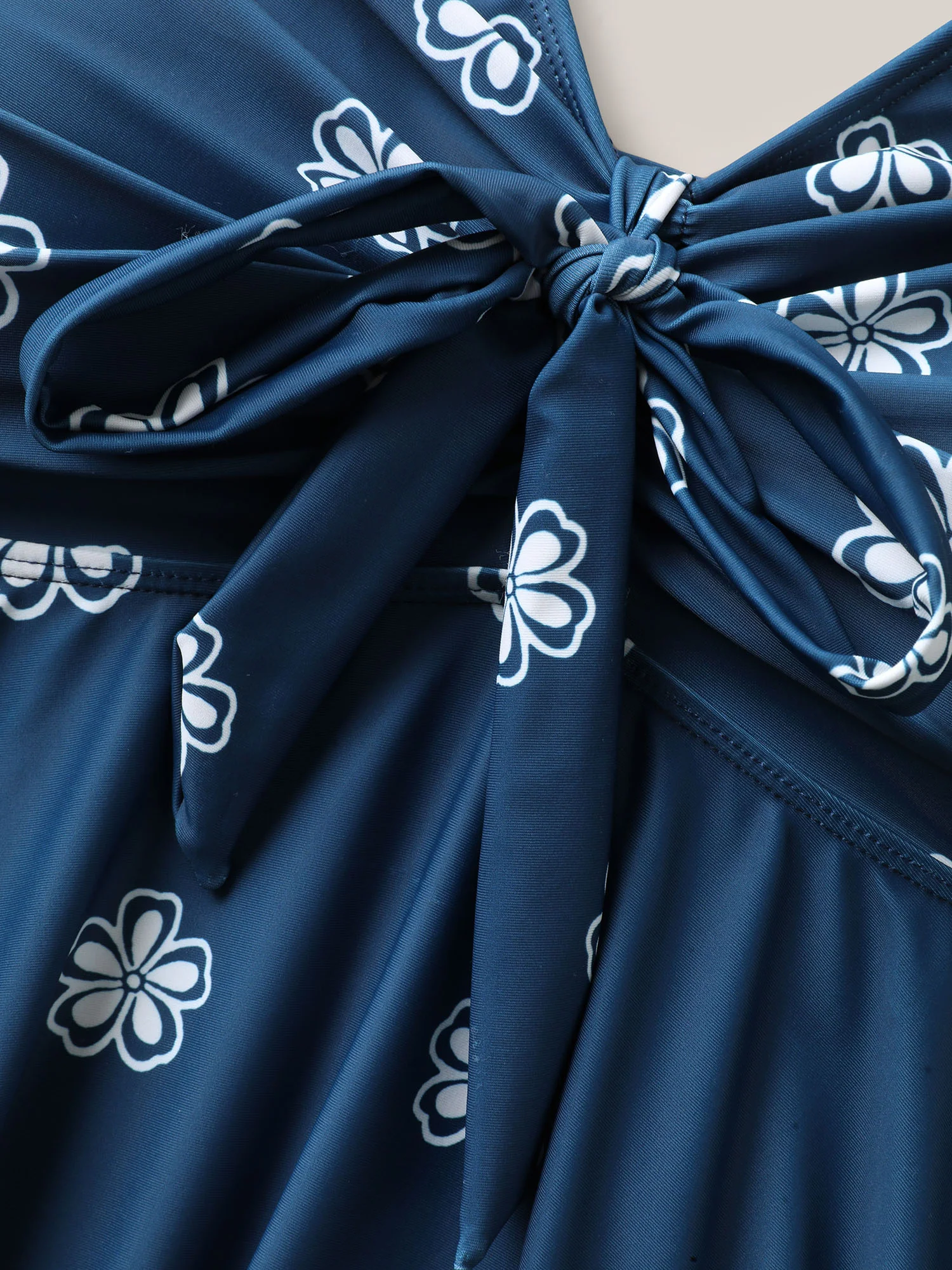 Floral Fun Knotted Bodice Swim Dress - Image 7