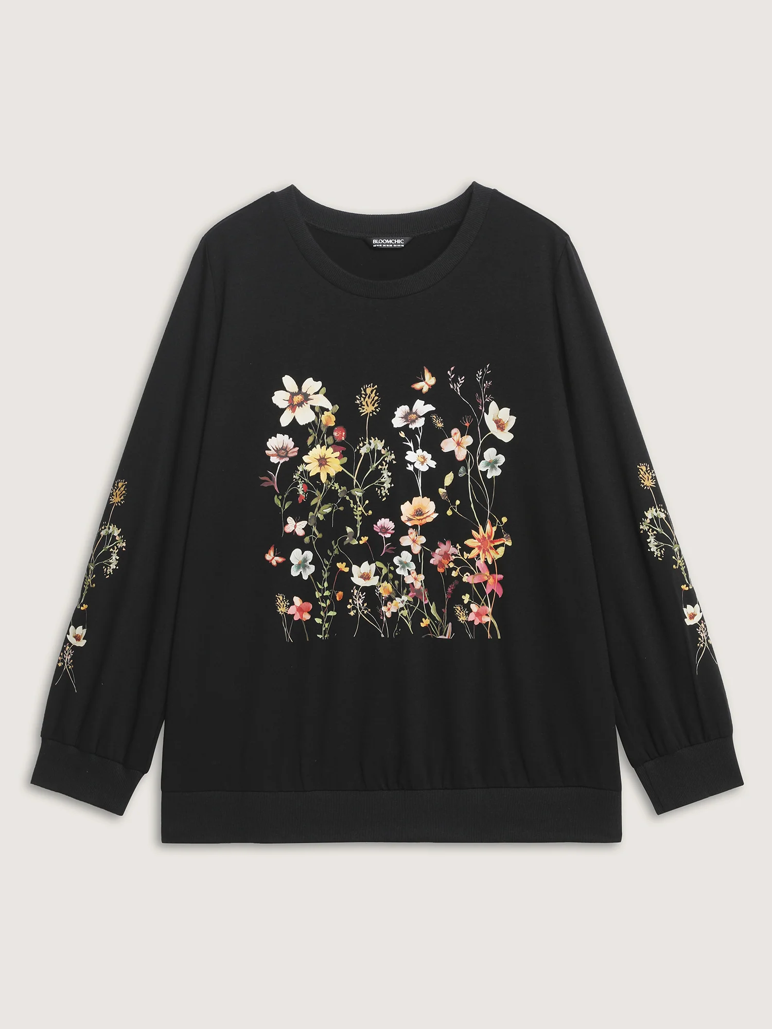 Floral Fun Stretchy Cuffs Sweatshirt - Image 7