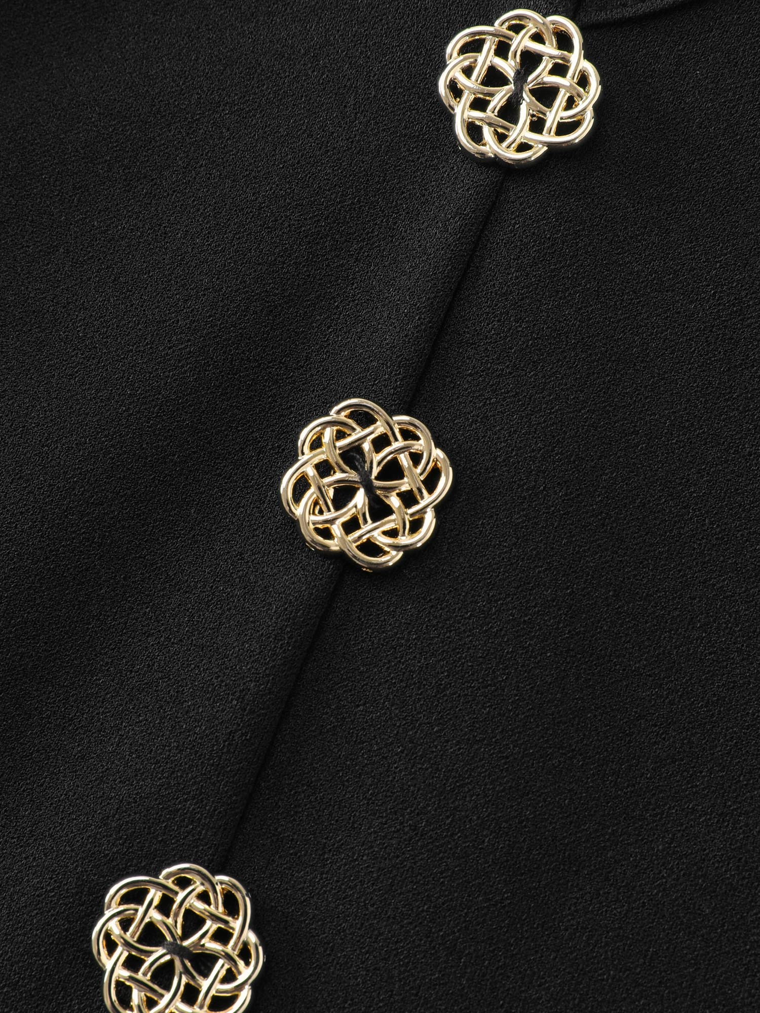 Floral Gold Button Pleated Midi Dress - Image 5