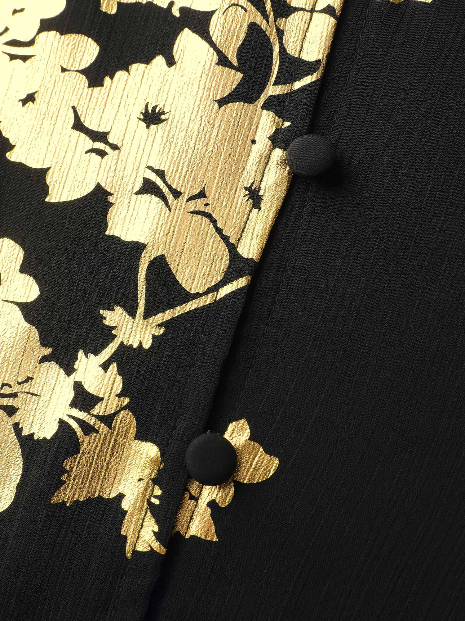 Floral Gold Stamp Sheer Button-Down Shirt - Image 5