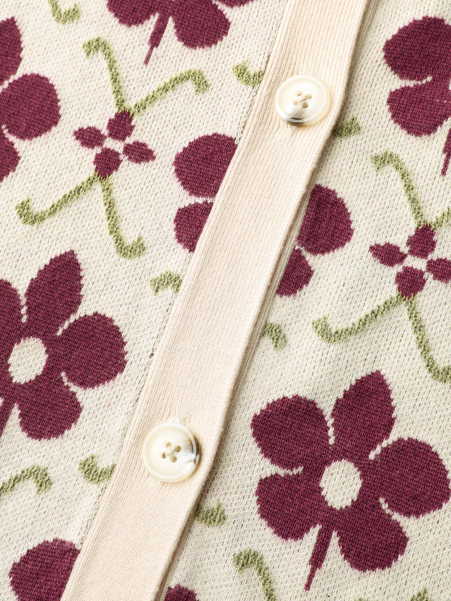 Floral Jacquard Button Knit Cardigan - Image 6