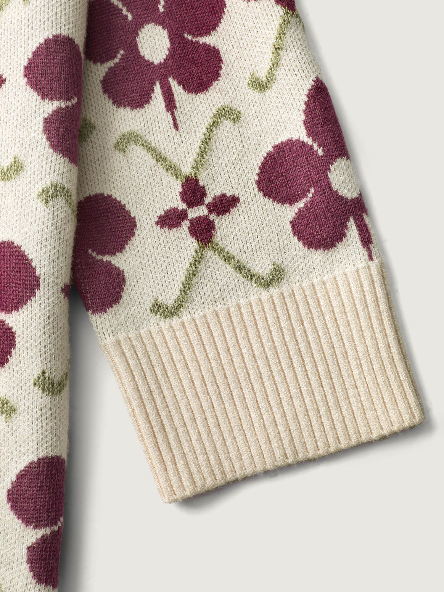 Floral Jacquard Button Knit Cardigan - Image 7