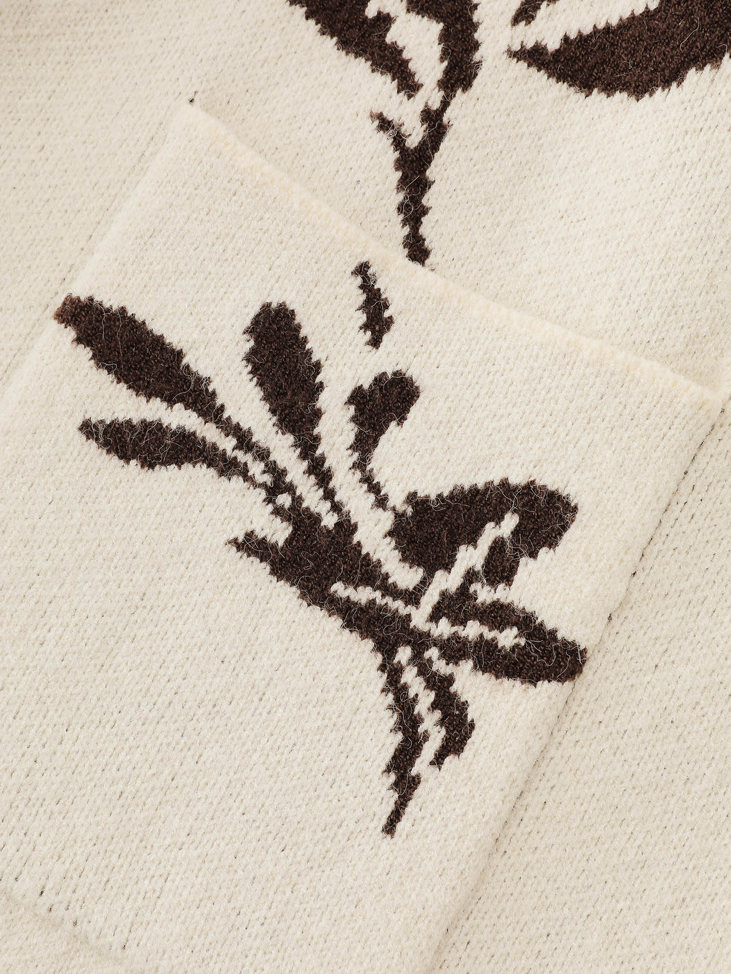 Floral Jacquard Hooded Contrast Knit Cardigan - Image 6