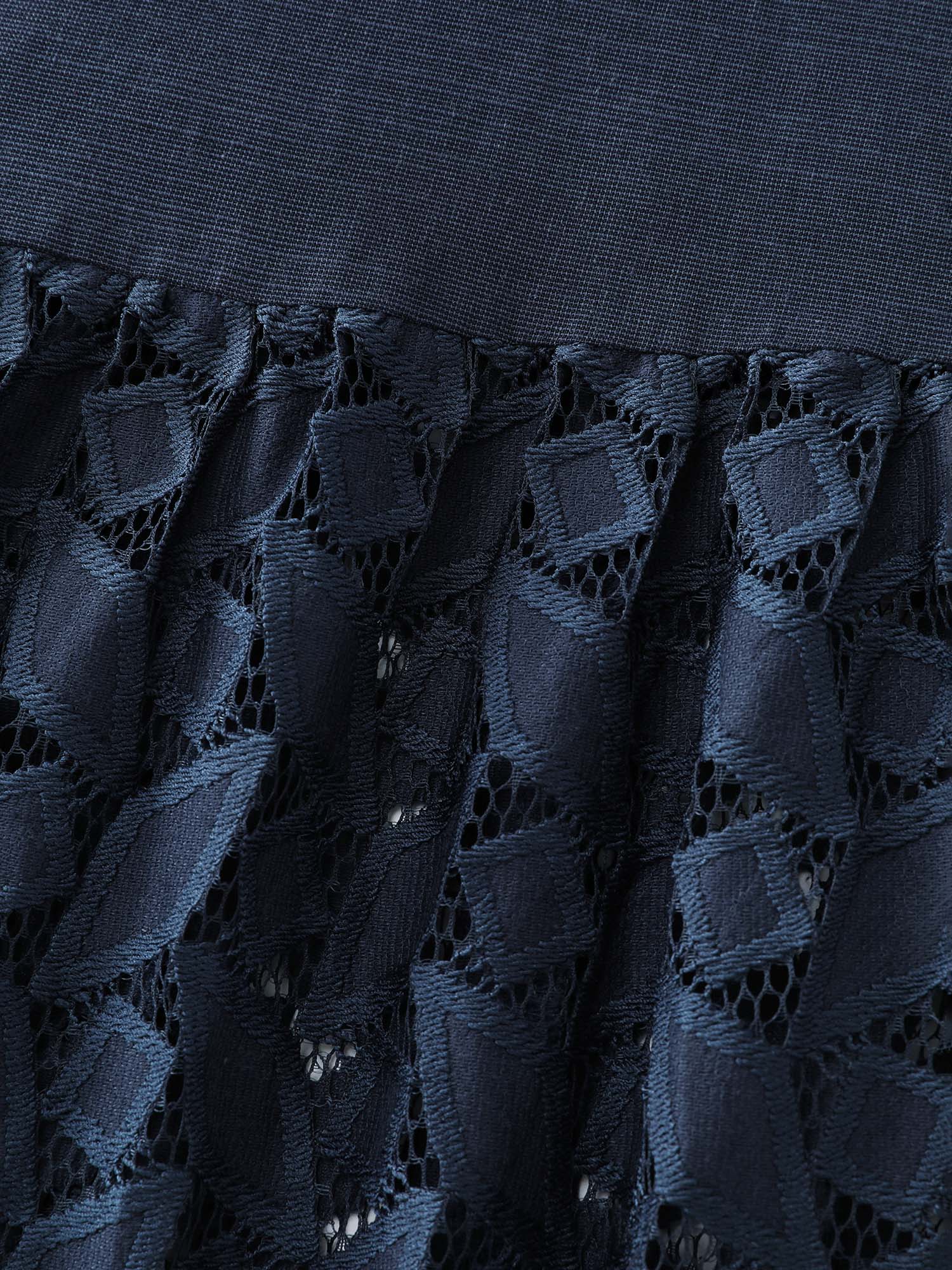 Floral Lace Cut-Out Shirred Midi Dress - Image 5