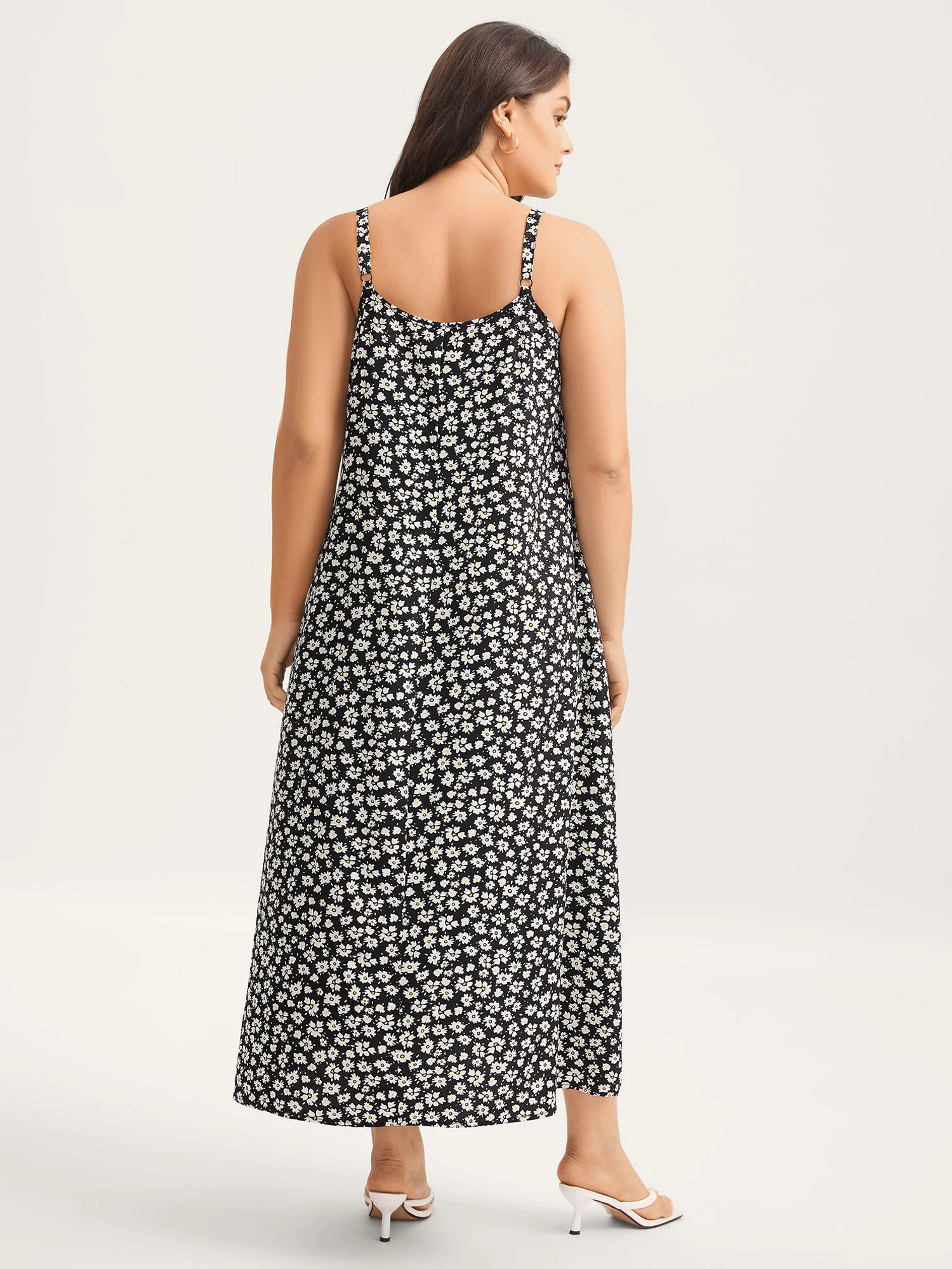 Floral Lace Front Flowy Midi Dress - Image 4