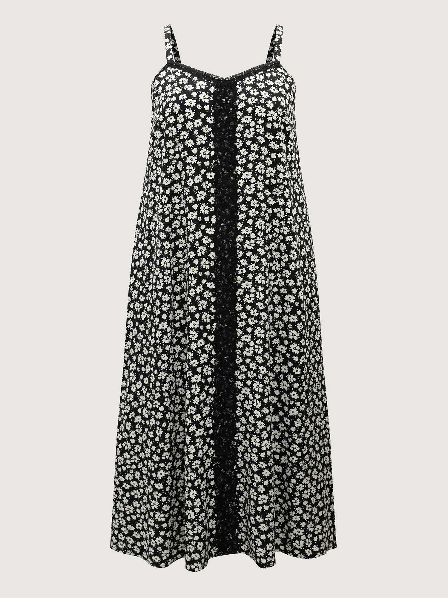 Floral Lace Front Flowy Midi Dress - Image 7