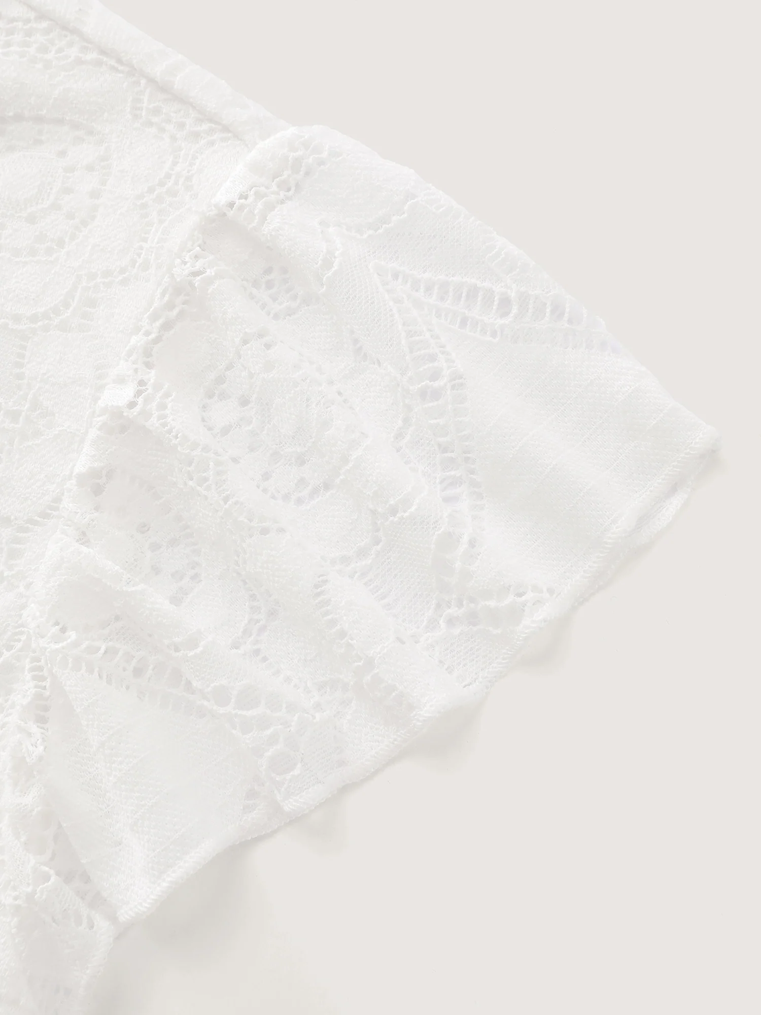 Floral Lace Knit Crew Neck Top - Image 5