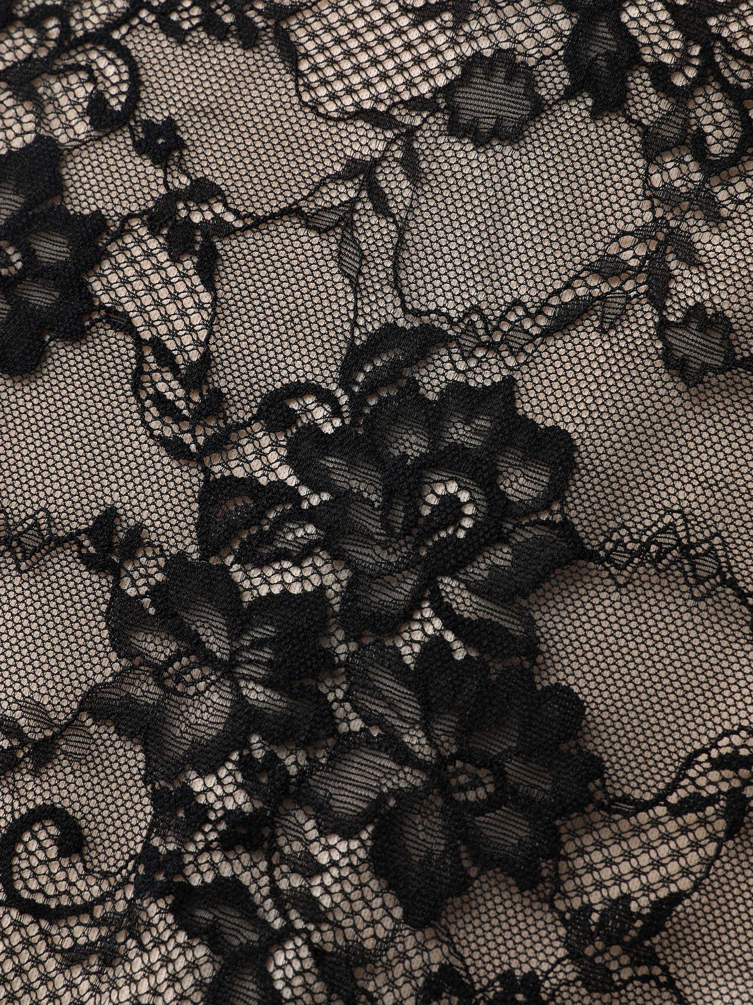 Floral Lace Lined Color Contrast Jumpsuit - Image 5