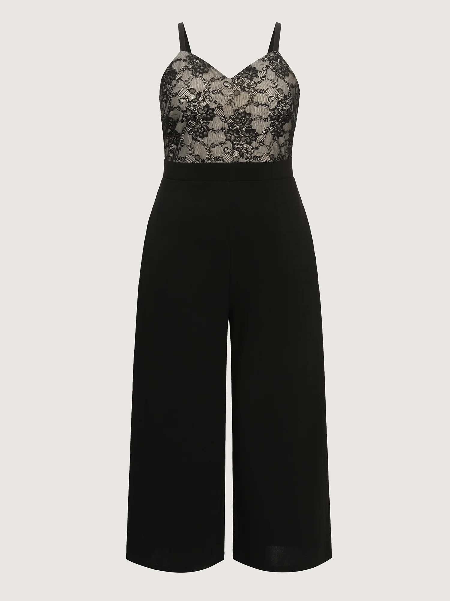 Floral Lace Lined Color Contrast Jumpsuit - Image 7