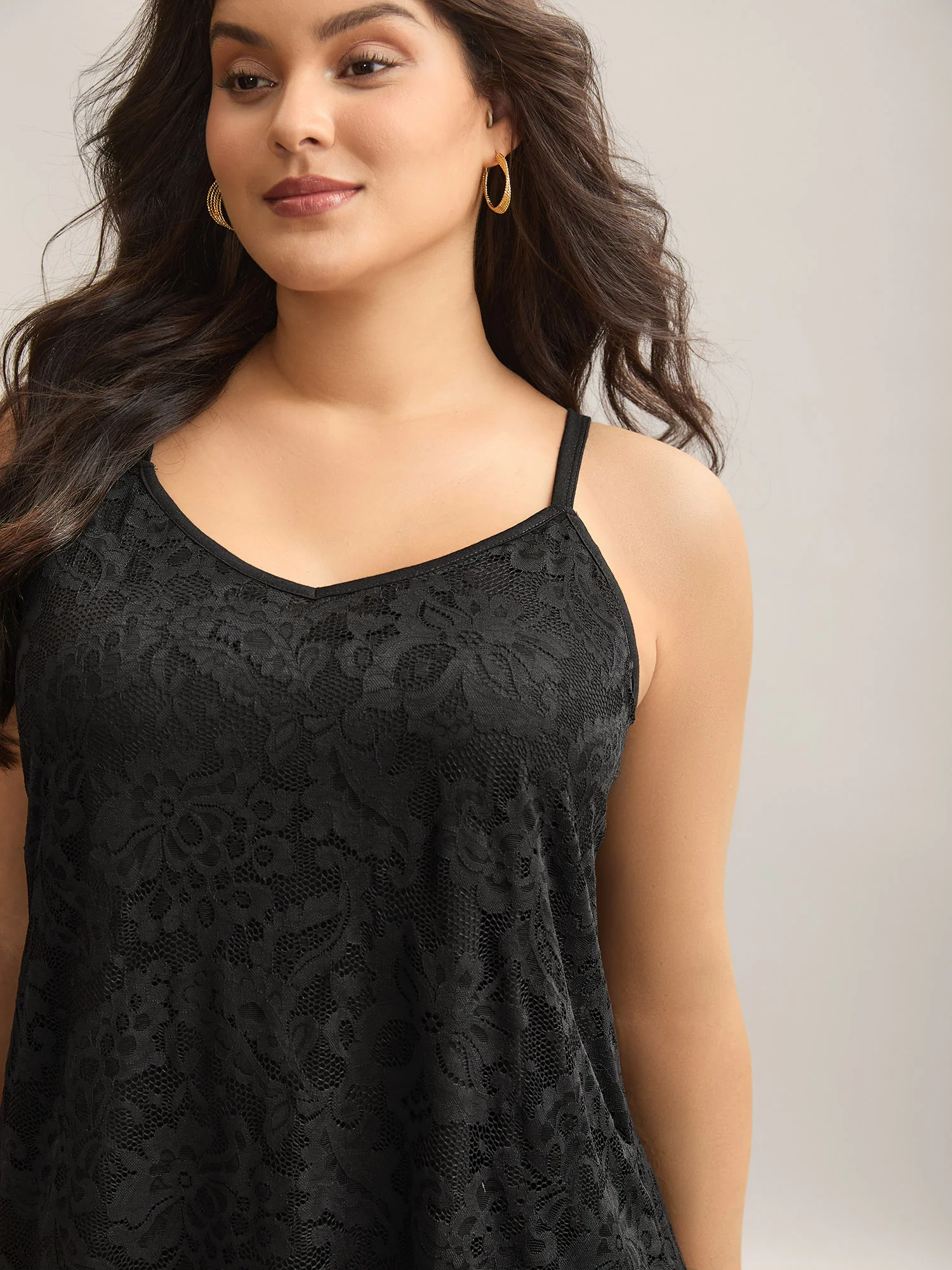 Floral Lace Lined Tank Top - Image 2